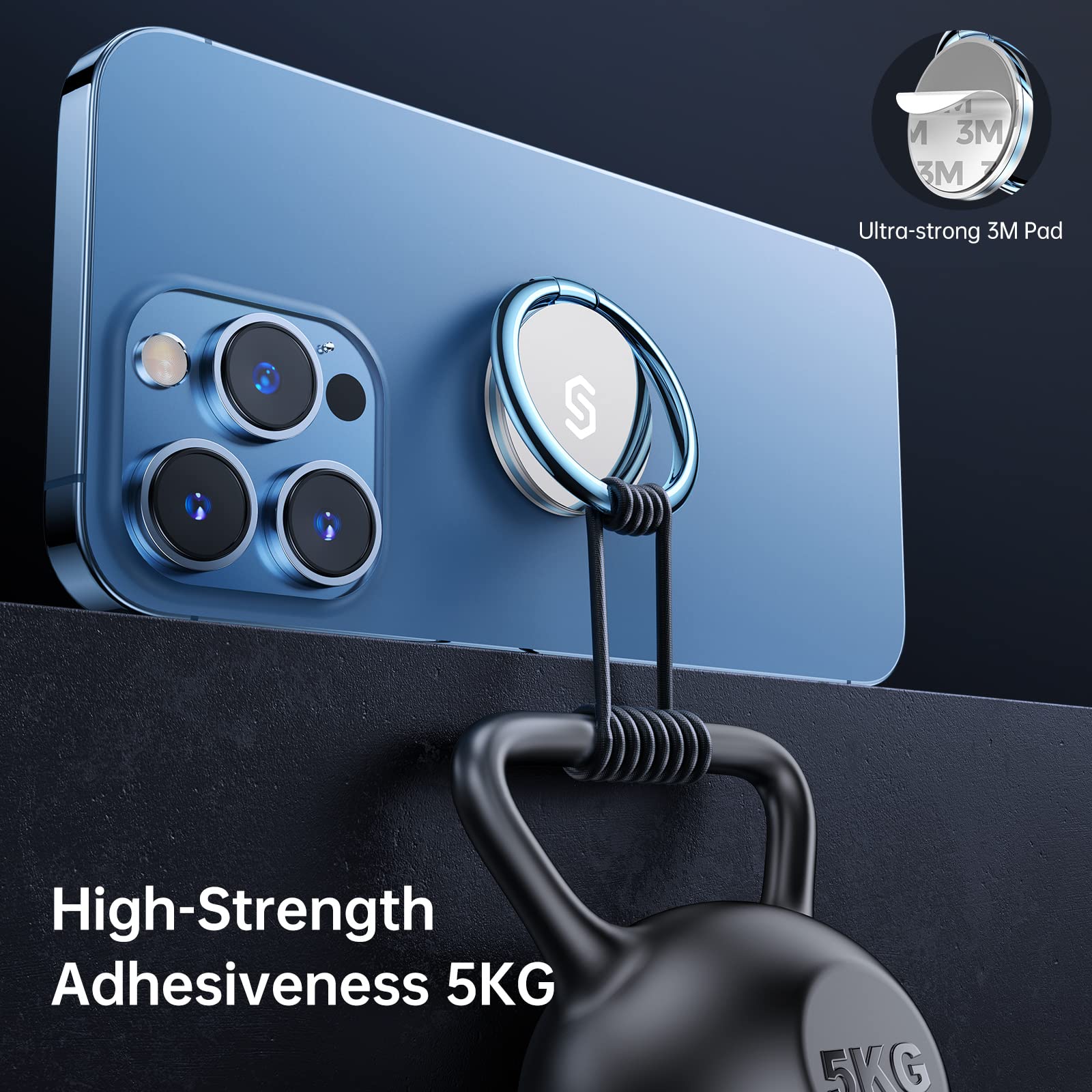 Syncwire Cell Phone Ring Holder Stand, 360 Degree Rotation Finger Ring Kickstand Polished Metal Phone Grip For Magnetic Car Moun