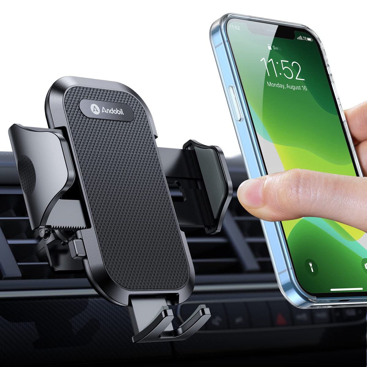 Andobil 2025 Upgraded Car Phone Holder Mount For Vent, Military Sturdy Metal Clip Air Vent Phone Holder For Your Car Easy Used C
