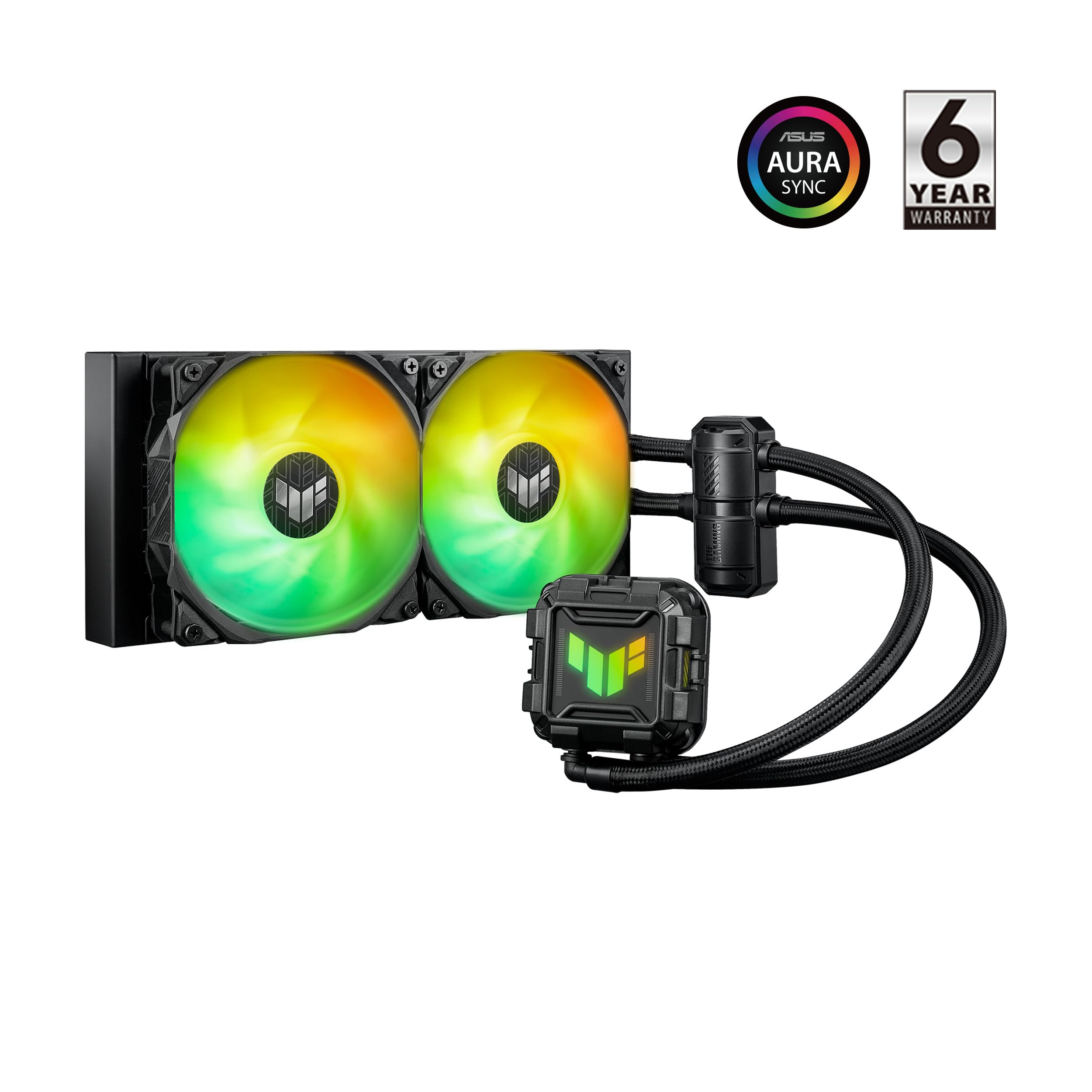 Asus Tuf Gaming Lc Ii 240 Argb All-In-One Liquid Cpu Coolers With Aura Sync, 2X Tuf Gaming 120Mm Argb Radiator Fans, Reinforced