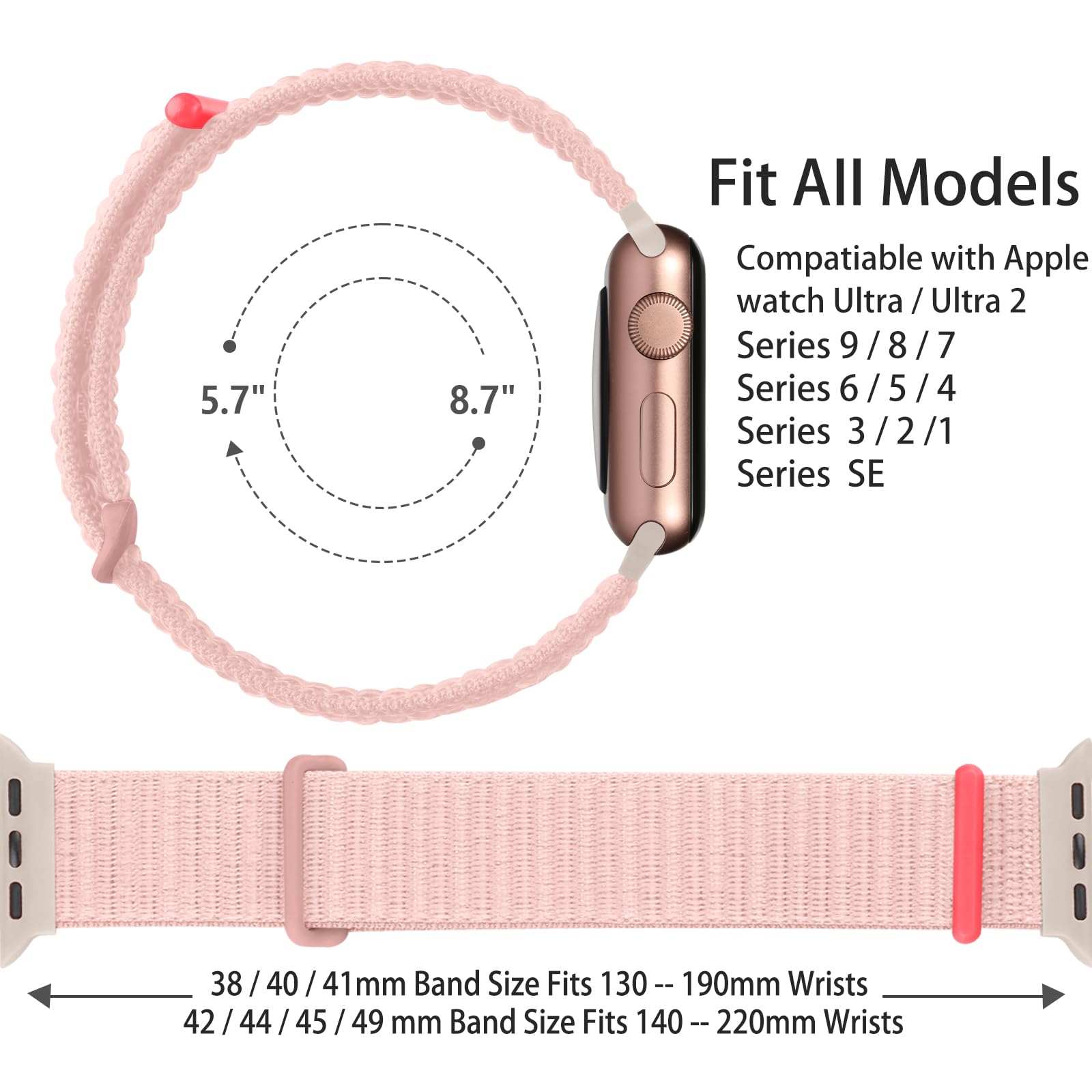 Lenrao Compatible With Apple Watch Bands For Men, 42Mm 44Mm 45Mm 46Mm 49Mm, Sport Nylon Straps For Iwatch Bands For Men Series S