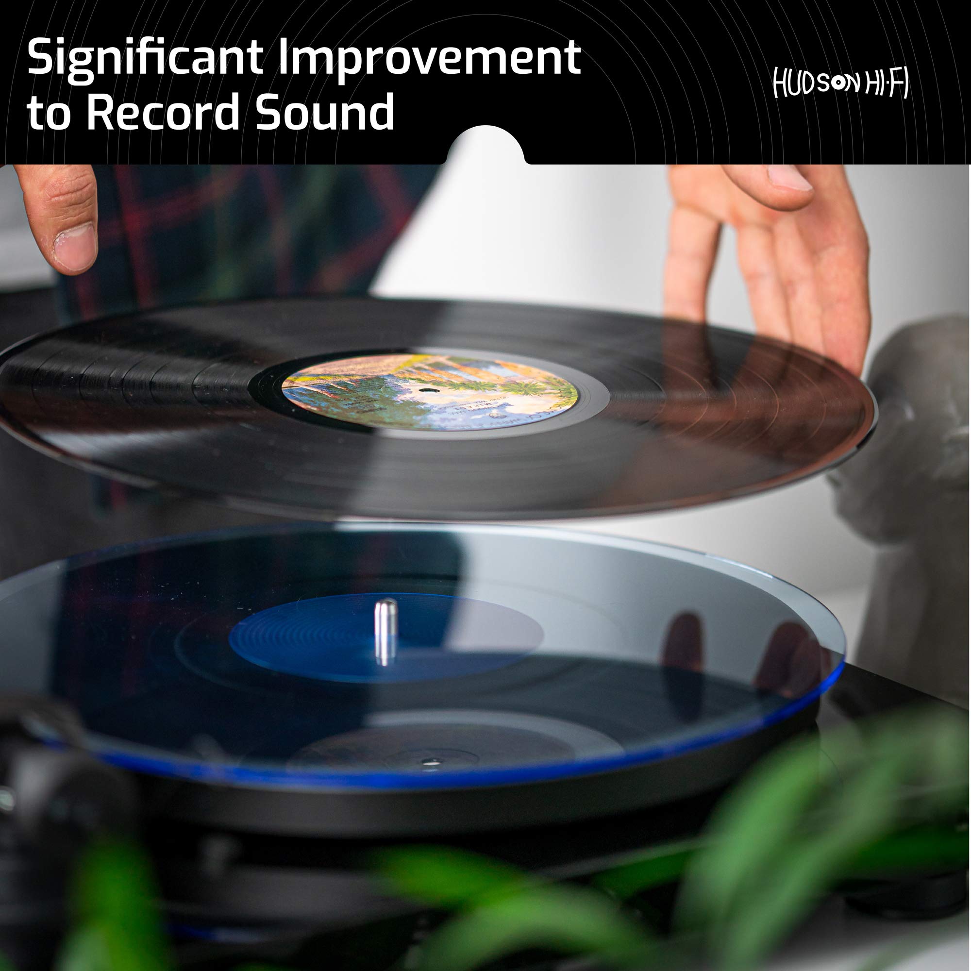 Acrylic Turntable Mat   11.75'' Bluelit Vinyl Record Acrylic Mat   Precision Machined Acrylic Turntable Platter Mat W/Record Lab