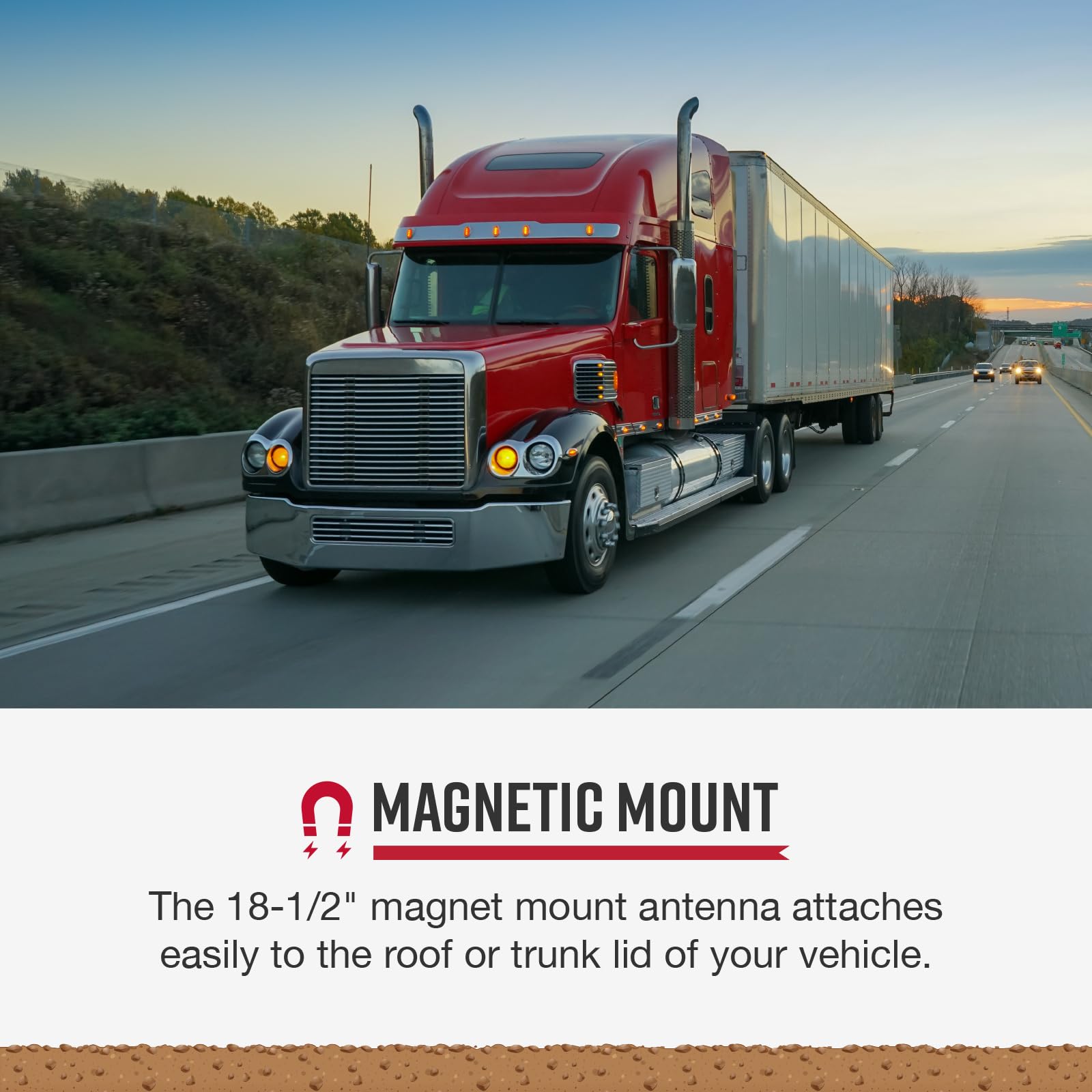 Cobra Hg A1000 18.5 Inch Magnetic Mount Cb Antenna     Heavy Duty Magnet, For Use In Cars, Suvs Recreational Vehicles 100 Watt P