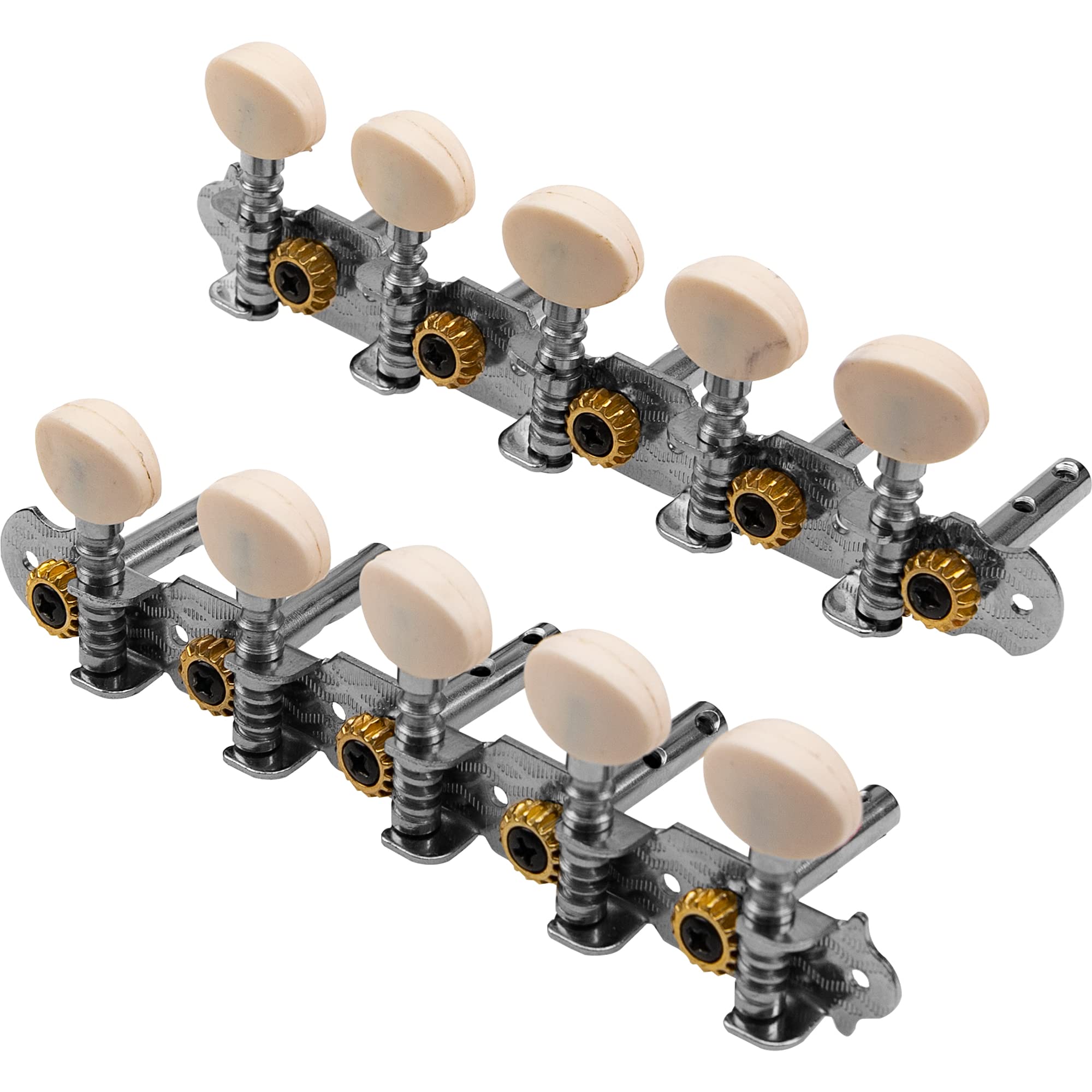 1Set Yootones 5R5L Guitar Tuning Pegs Tuners Machine Heads Tuning Keys Pegs 1:15 Compatible With 10 String Bajo Quinto Charango