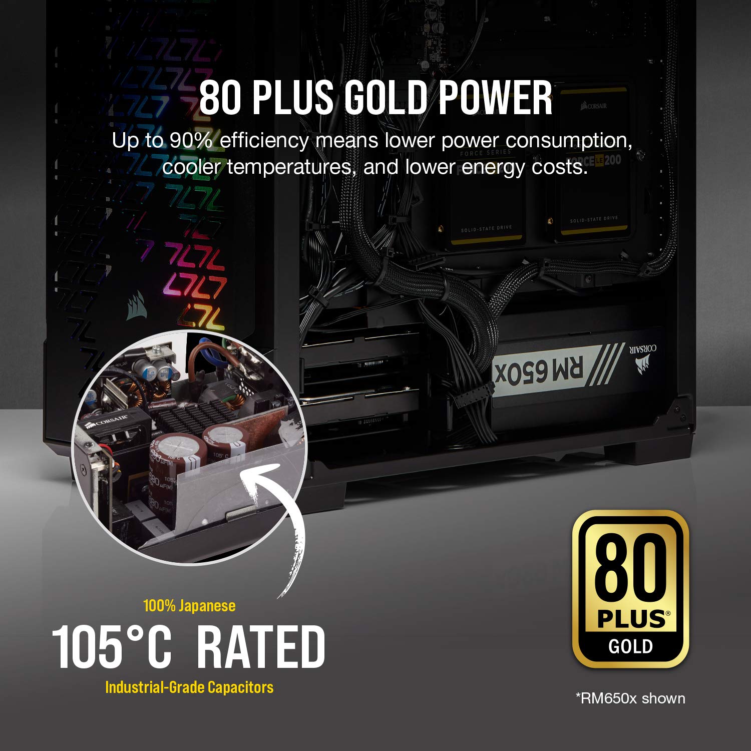 Corsair Rmx Series, Rm1000X, 1000 Watt, 80+ Gold Certified, Fully Modular Power Supply (Cp-9020094-Na)