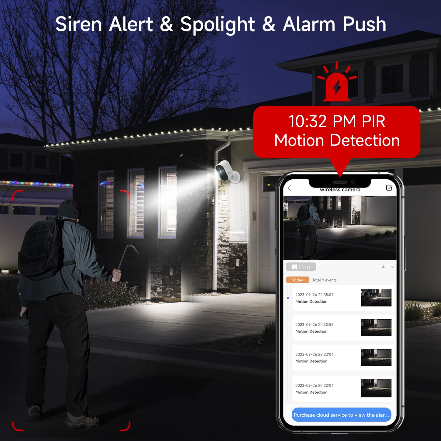 Xvim 1080P 3Pack Solar Camera Outdoor Wireless, Battery Powered Camera Wireless Outdoor, 2.4Ghz Wifi, Color Night Vision, Ai Detection, Sd/Cloud