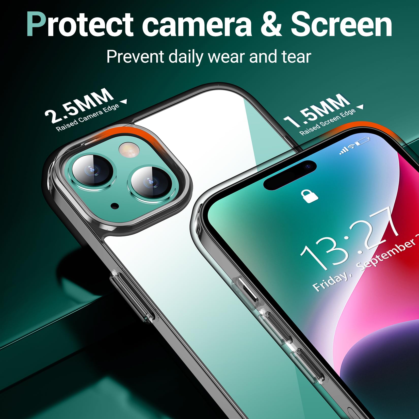 Temdan Designed For Iphone 15 Plus Case 6.7Inch Crystal Clear,[Non Yellowing] [Ultra Slim][Military Grade Drop Protection] Shock