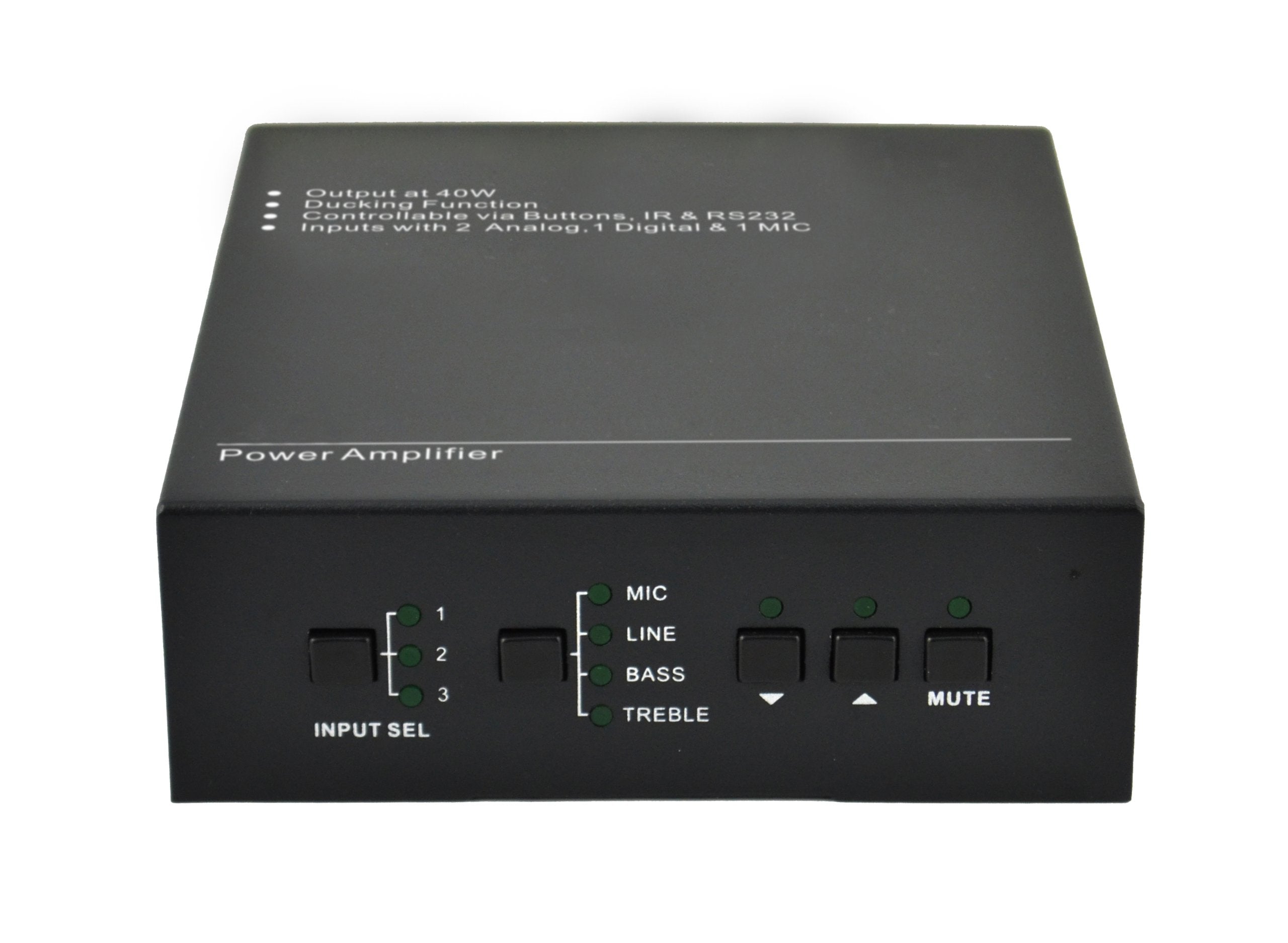 Kanex Pro Mini 3 Input (1 Digtal, 2 Analog) Audio Amplifier With Mic Mixer, 40 Watt Amplifier Output At 70V Or 100V, Ir Remote &