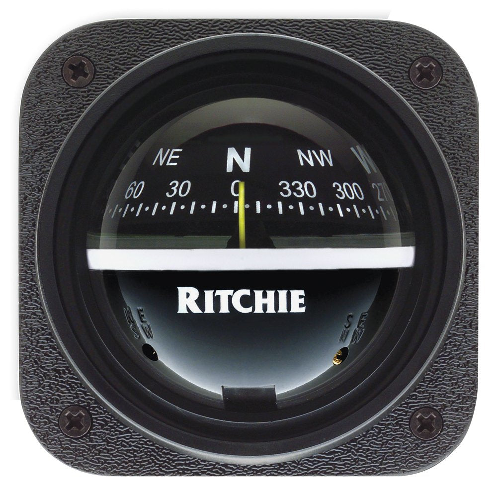 Ritchie V 537 Explorer Compass   Bulkhead Mount   Black Dial/V 537 /