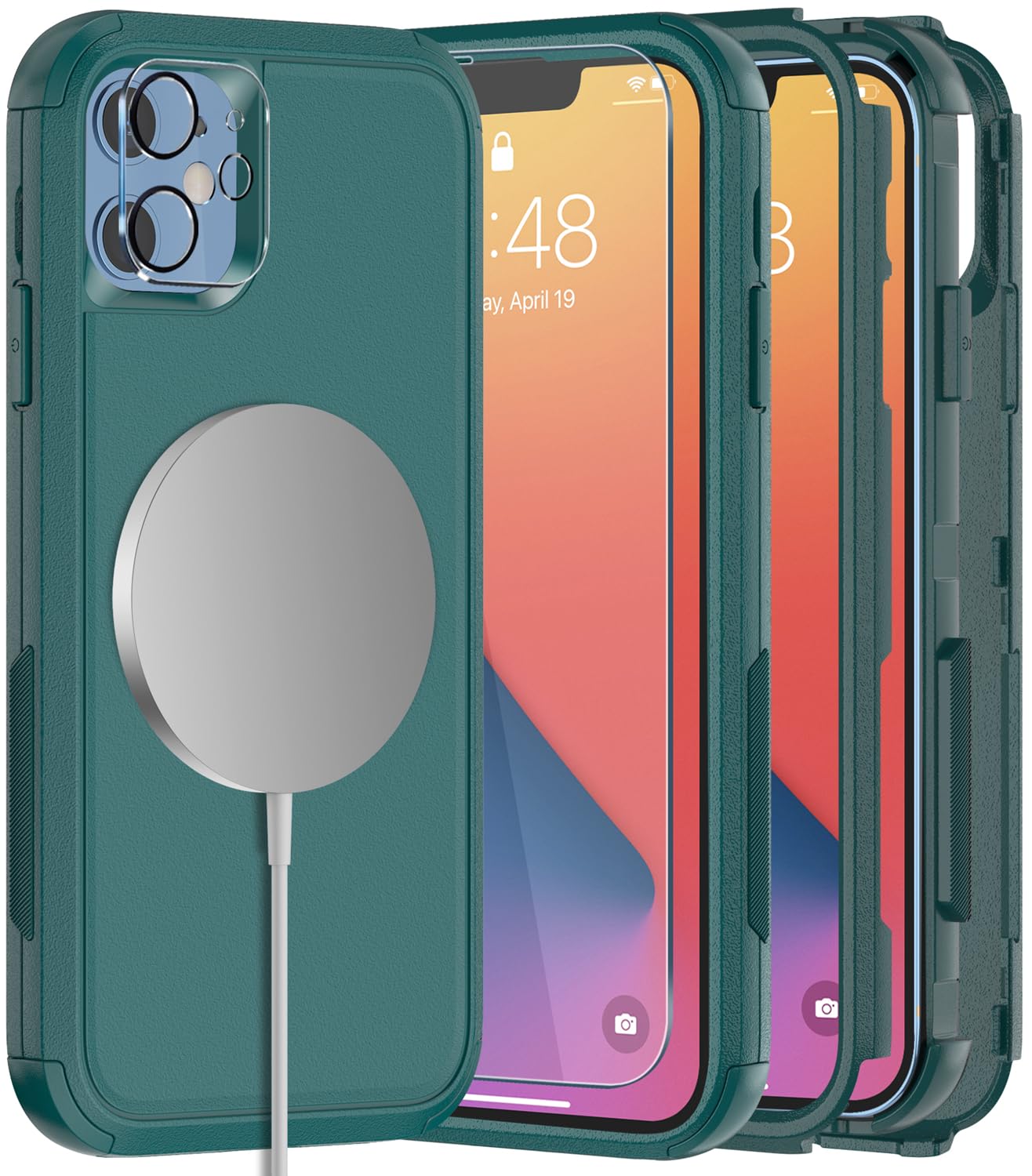 Diverbox For Iphone 11 Phone Case,Iphone 11 Magnetic Case [With Screen Protector & Camera Lens Protector ] Heavy Duty Phone Case