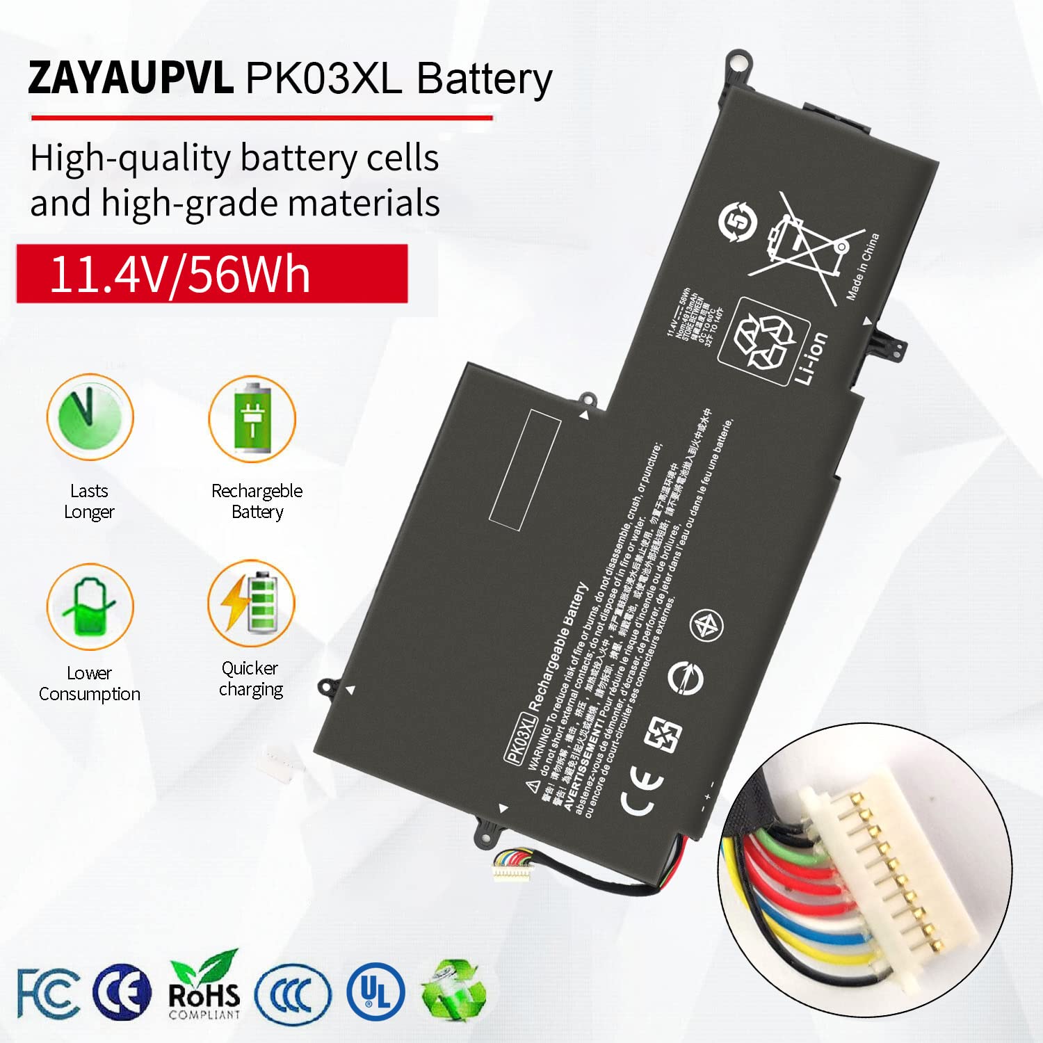 Pk03Xl 789116 005 Battery For Hp Spectre X360 13 4101Dx 13 4102Dx 13 4103Dx 13 4105Dx 13 4100Dx 13 4110Dx 13 4001Dx 13 4002Dx 13