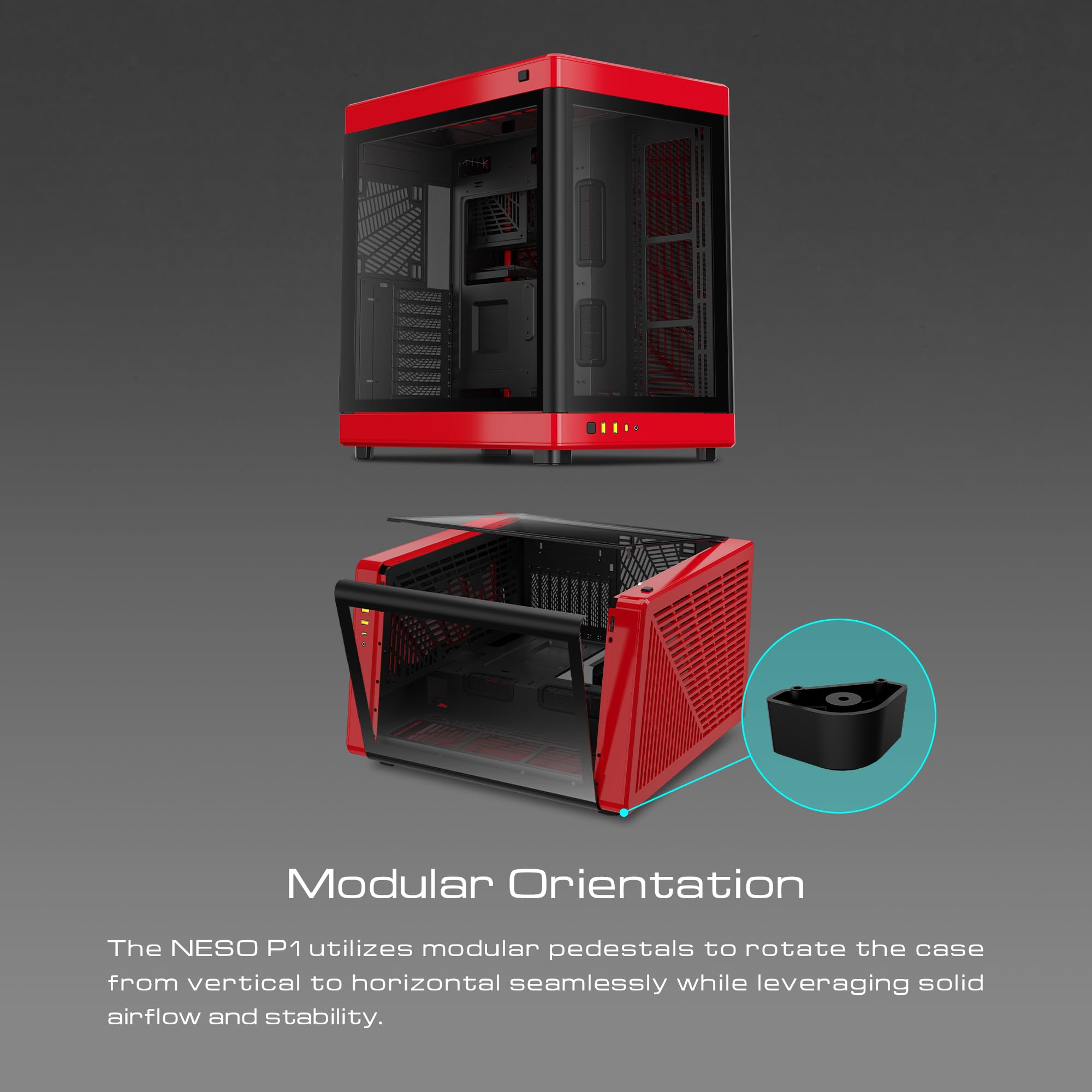 Gamdias Rgb Tempered Glass Gaming Computer Pc Case, 2 Way Standing W/Vertical & Horizontal Orientaton & One Touch Open, Support