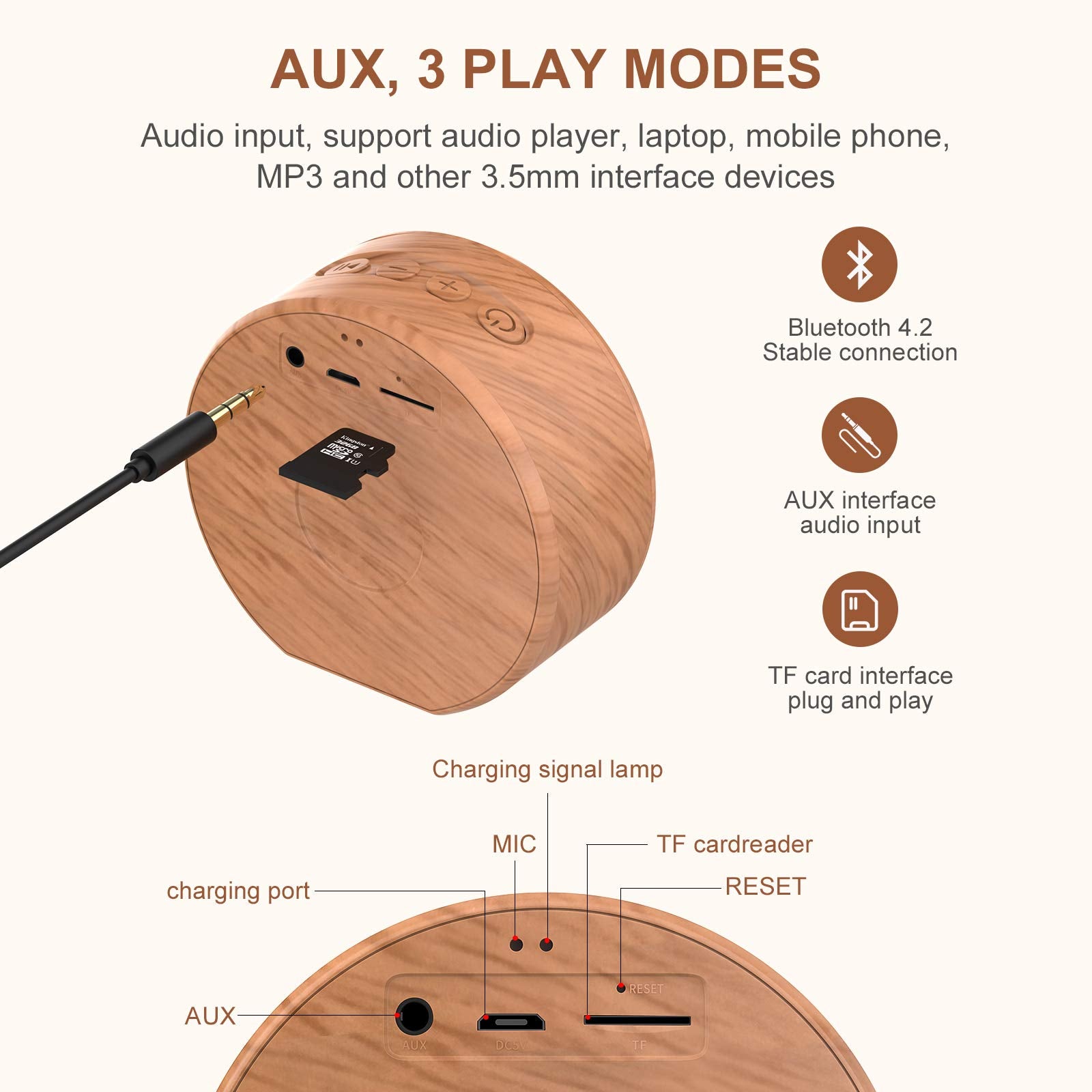 Uzilaco Wireless Speakers, Portable Bluetooth Speaker With Ipx4 Waterproof, Perfect Small Size, Hd Sound, Wireless Bluetooth Spe