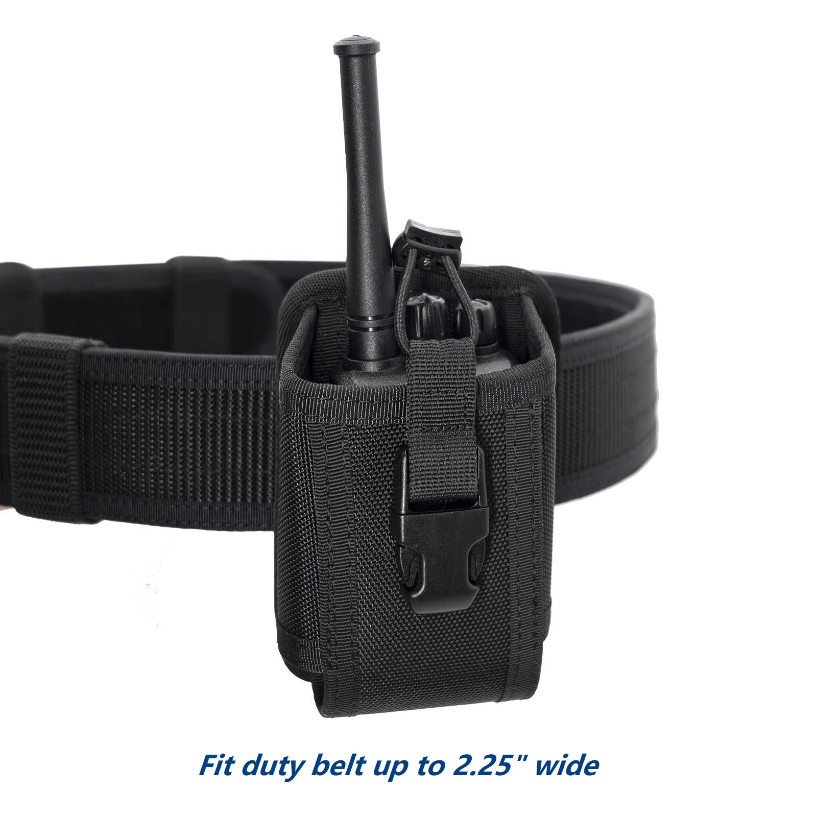 Tacnex Universal Radio Holster Tactical Radio Holder Elastic Walkie Talkies Pouch Two Ways Radio Nylon Case W/Molle Strap Duty B
