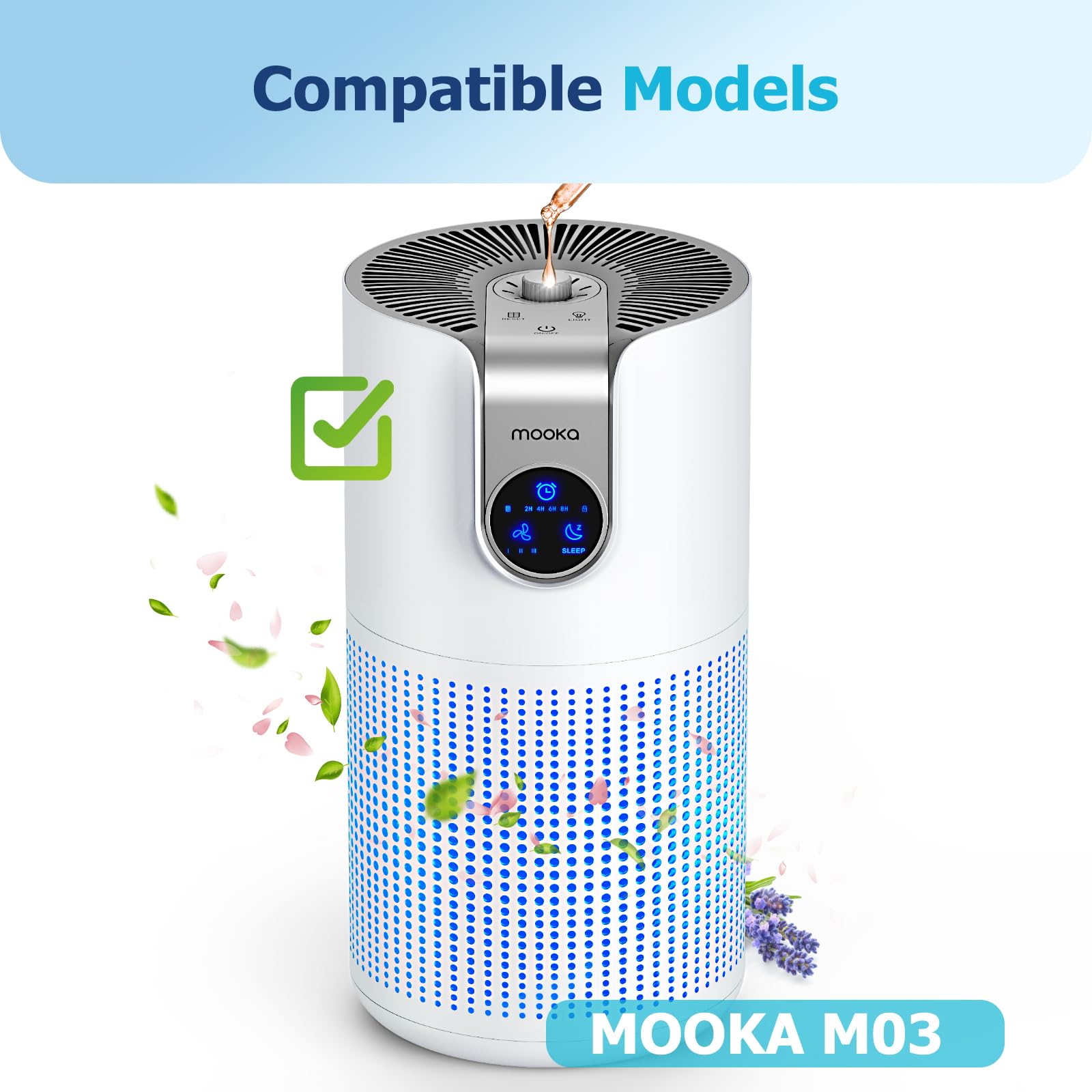 Mooka Official Certified H13 True Hepa Replacement Filter Compatible With M03 Air Purifier