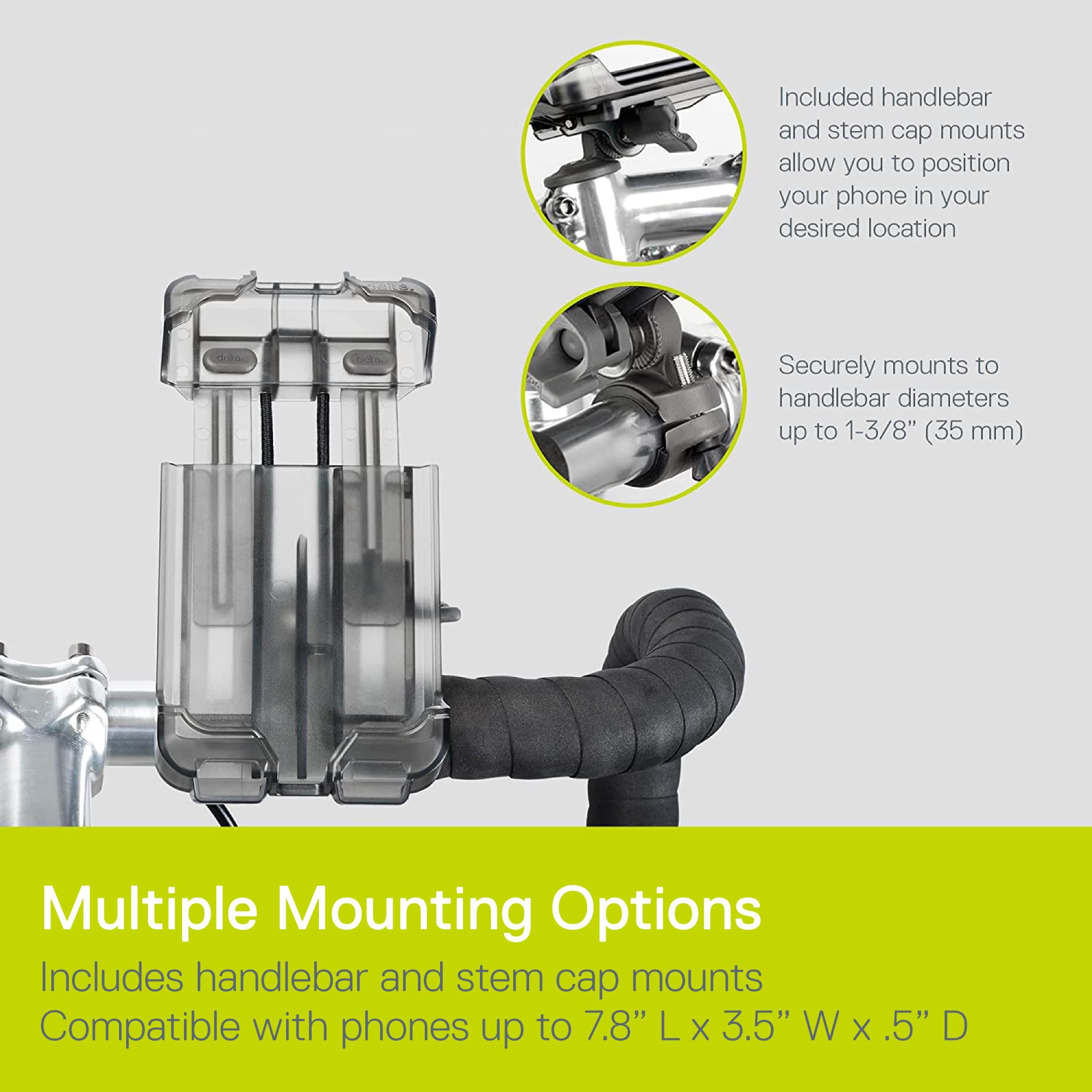 Bicycle Phone Mount By Delta Cycle   Lockable Bike Phone Mount Handlebar Adjusts To Any Size Bar   Fits Any Phone Or Iphone Up T