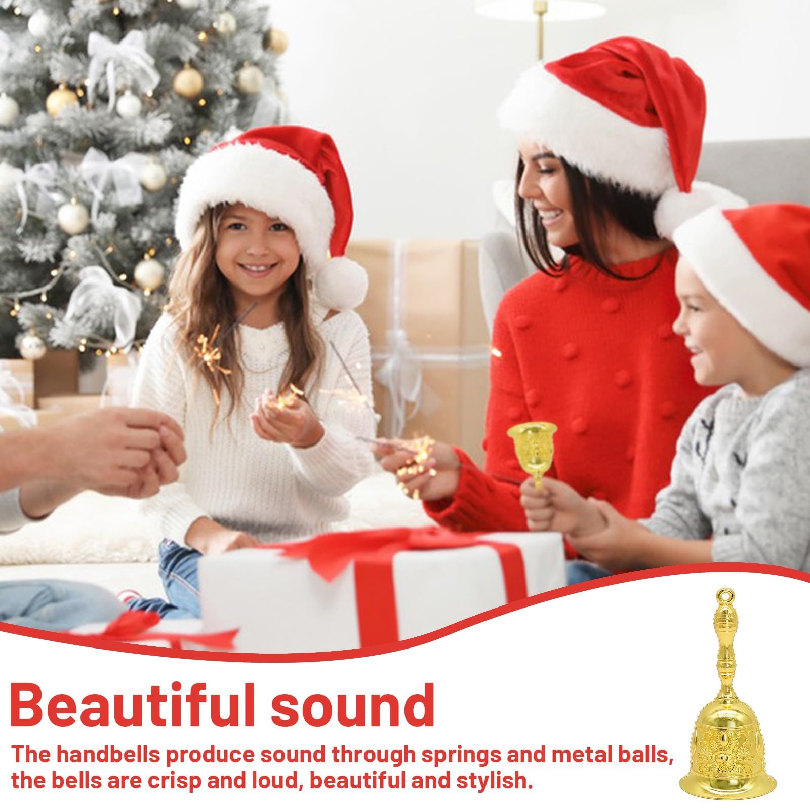 Golden Handbell, Small Hand Bell Hand Call Bells Wedding Bells, Table Bell Service Bell For Restaurant, Hotel, Shops, Pet Traini