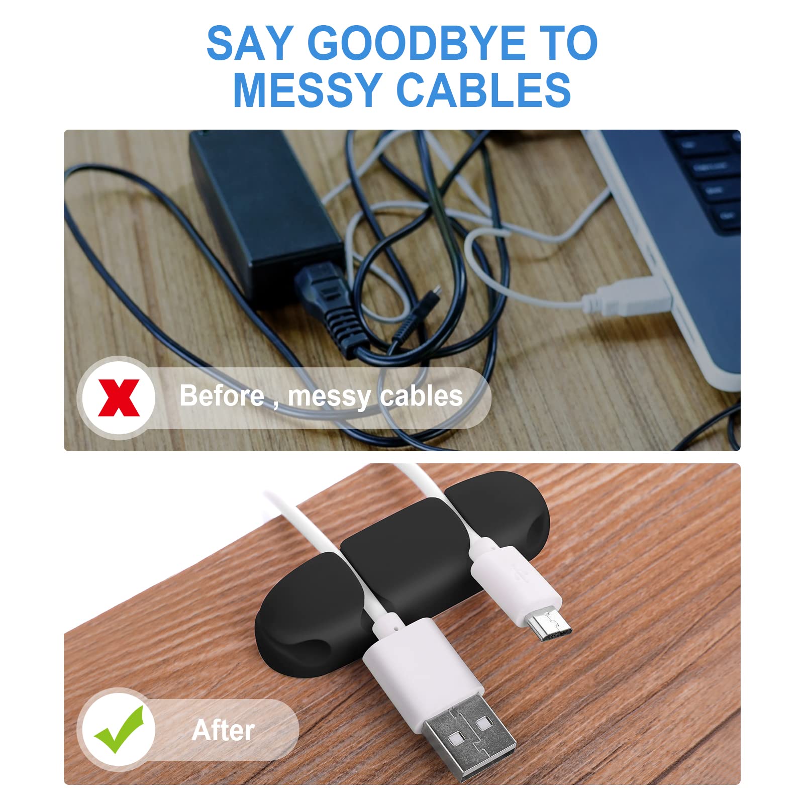 Wllhyf Cable Clips 3Pcs Cord Wire Organizer Cable Management Holders 4 Hole Silicone Cable Harness Usb Charging Accessory Cable