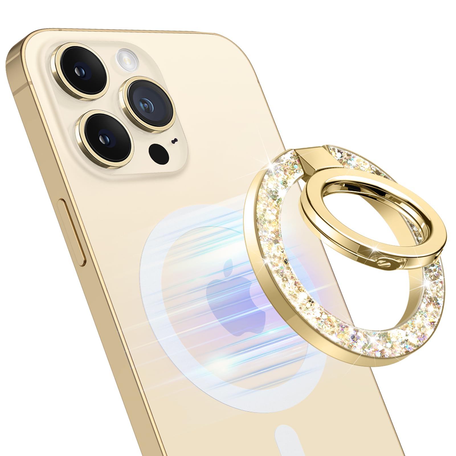 Gviewin Magnetic Phone Ring Holder, Compatible With Magsafe Phone Grip With Adjustable Stand, Magnet Phone Ring Kickstand For Ip