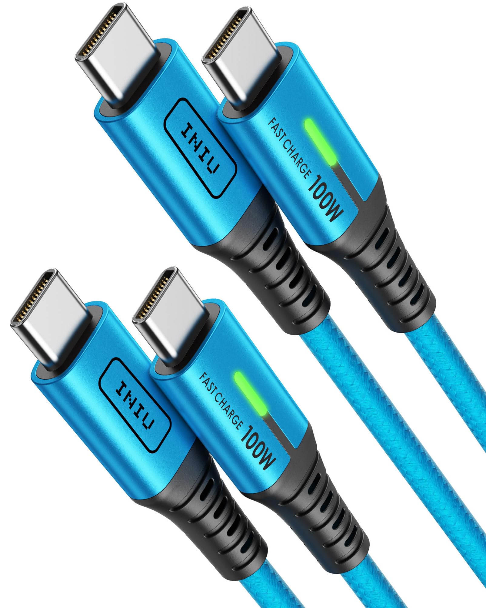 Iniu Usb C Cable, [6.6Ft, Blue] 2 Pack Usb C Cable To Usb C For Iphone 16 15 Pro Max/Plus, Samsung Galaxy S22 Ultra Note 10, Pixel 7A, Macbook, Ipad, And More