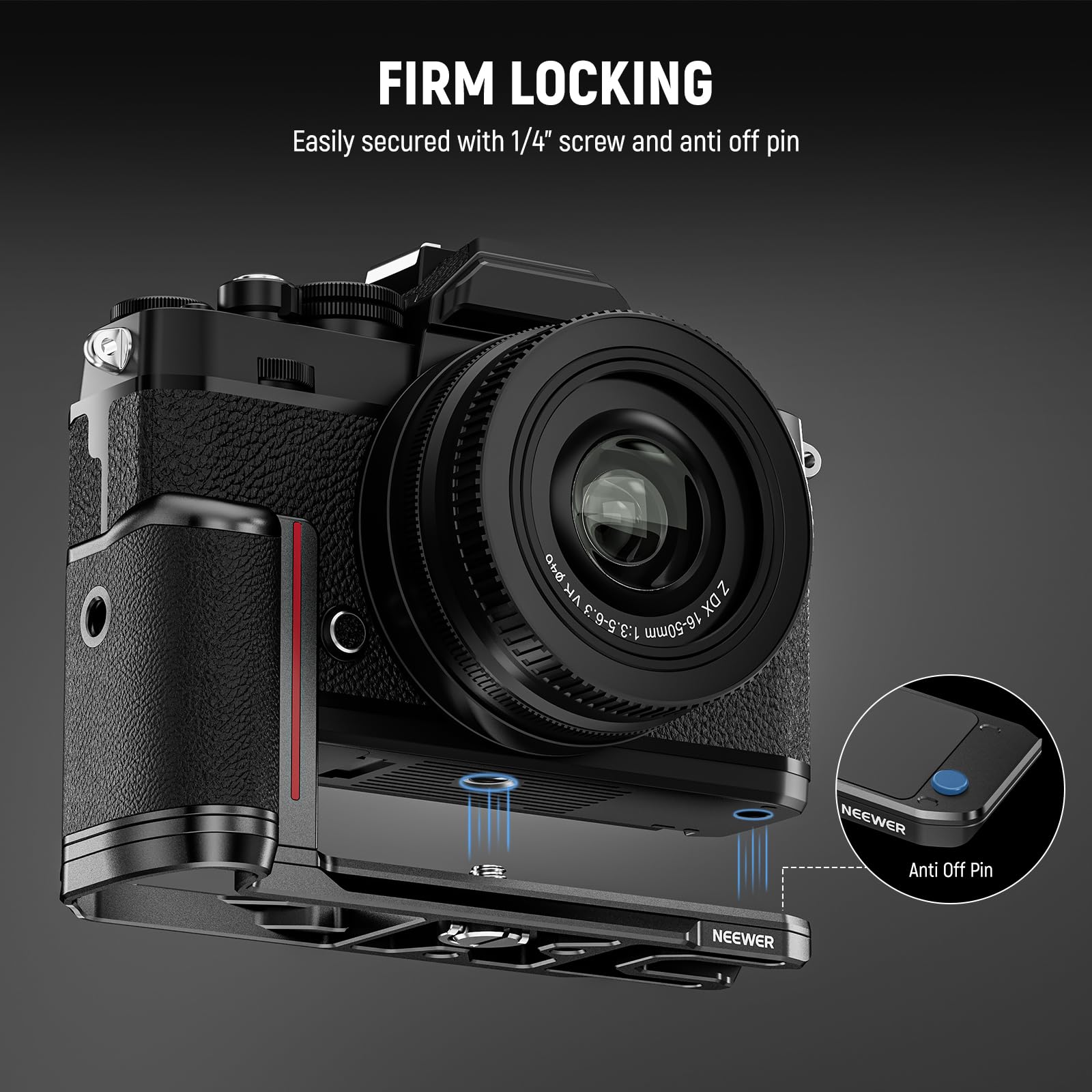 Neewer Ca076 Zfc Handgrip L Shape Grip For Nikon Z Fc, Ultra Thin Retro Formfitting Camera Mounting Baseplate With Handle/Brass