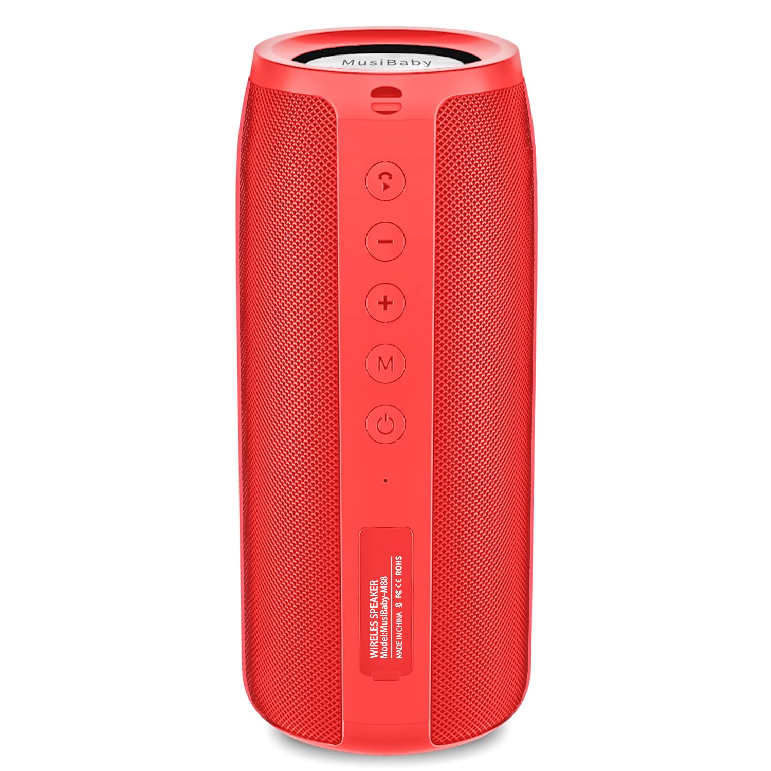 Bluetooth Speaker,Musibaby M88 Speaker,Speakers Bluetooth Wireless,Dual Pairing, Bluetooth 5.0,Loud Stereo Sound,Booming Bass,30H Playtime For Home& Outdoor Party,Beach,Portable Speaker,Gifts(Red)