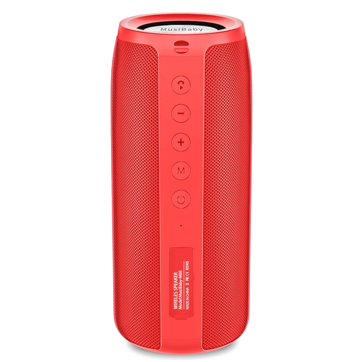 Bluetooth Speaker,Musibaby M88 Speaker,Speakers Bluetooth Wireless,Dual Pairing, Bluetooth 5.0,Loud Stereo Sound,Booming Bass,30H Playtime For Home& Outdoor Party,Beach,Portable Speaker,Gifts(Red)