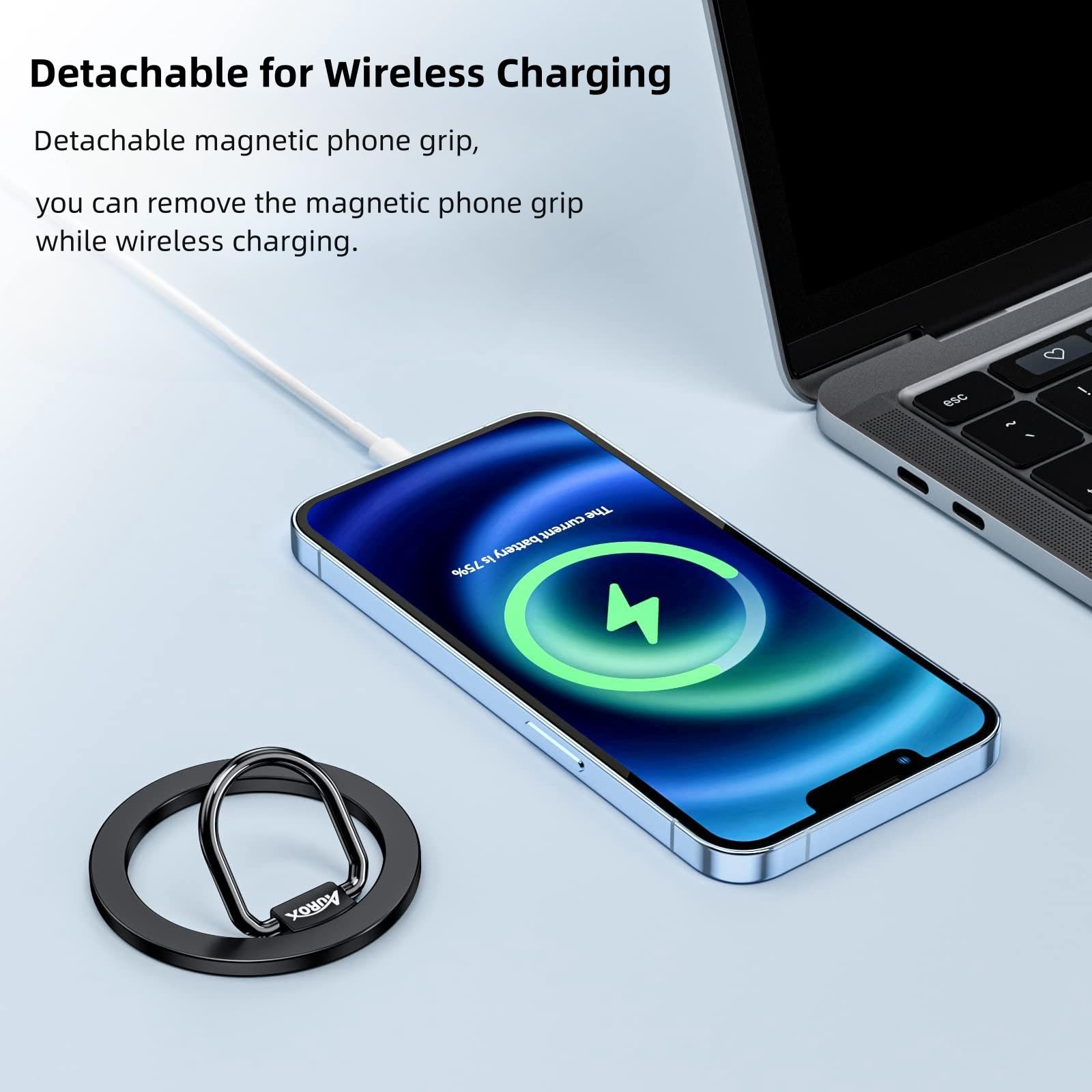 Aurox Magnetic Phone Ring Holder For Magsafe Phone Grip Adjustable Magnetic Phone Grip For Magsafe Accessories Finger Ring Grip