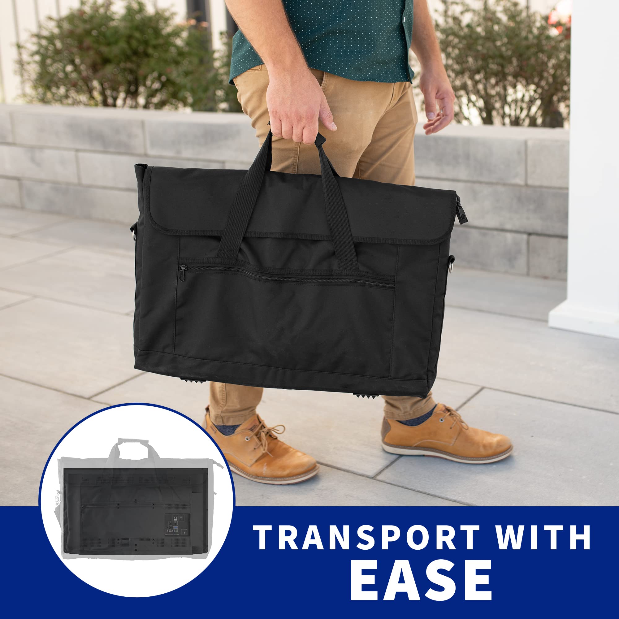 Vivo Carrying Case For Up To 24 Inch Computer Monitors, Padded Travel Bag With Front Accessory Pocket, Removable Shoulder Strap,