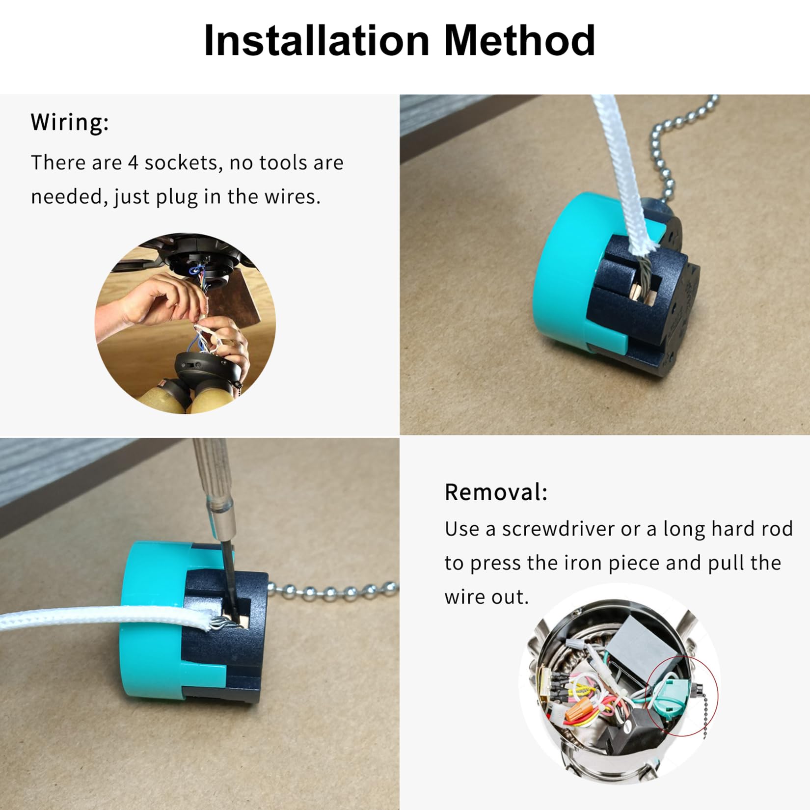 Ceiling Fan Capacitor Cbb61 4.5Uf + 6Uf + 5Uf 5Wire 250V, Ceiling Fan Switch 3 Speed 4 Wire Pull Chain Switch For Fan, Wall Lamp