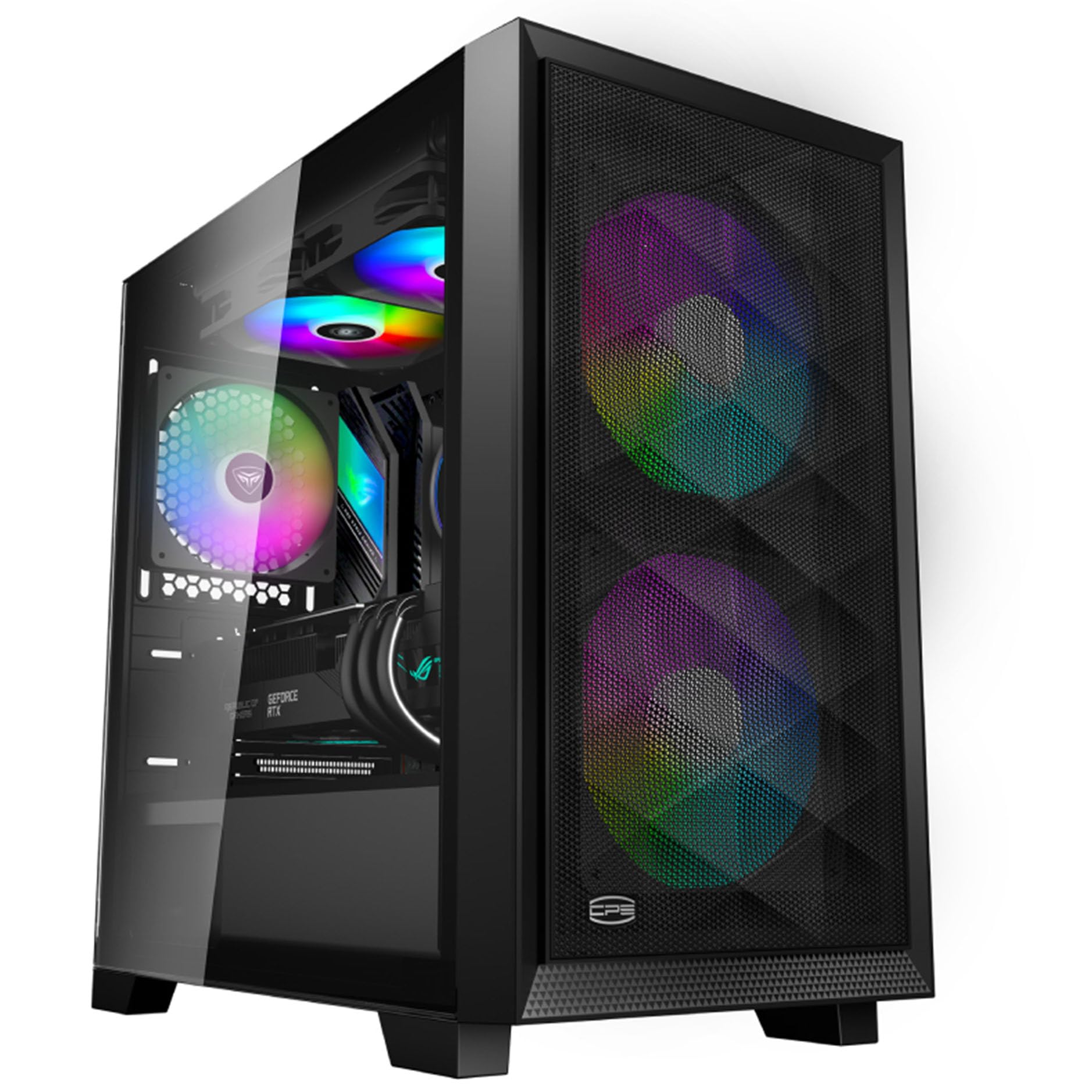 Pccooler Cps C3D310 Airflow M Atx Pc Case Mid Tower Desktop Computer Gaming Superior Case For Itx/M Atx With 2 Argb Case Fans,16