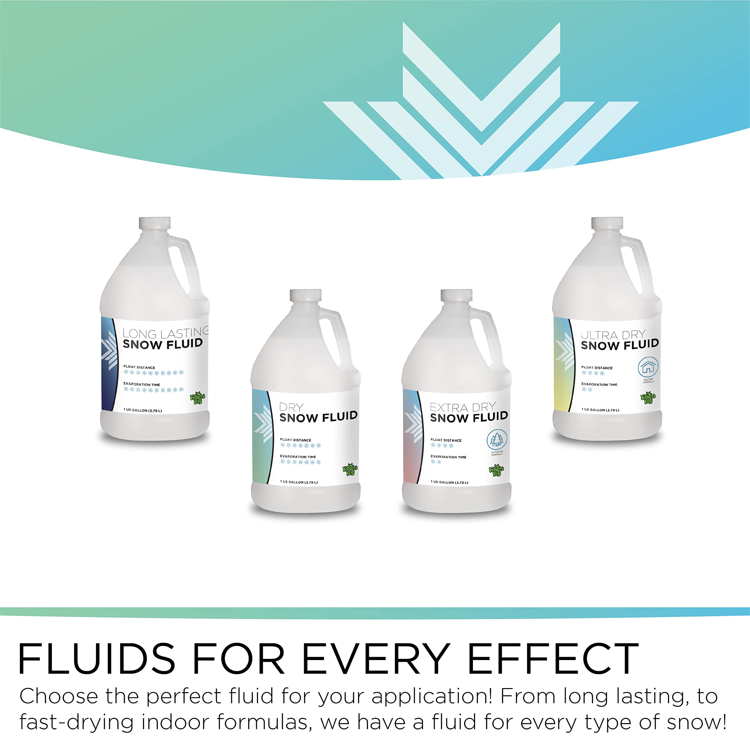 Froggys Flakes Snow Machine Fluid, Ultra Dry Indoor Formula Snow Fluid With 30-50 Feet Float/Drop, 1 Gallon