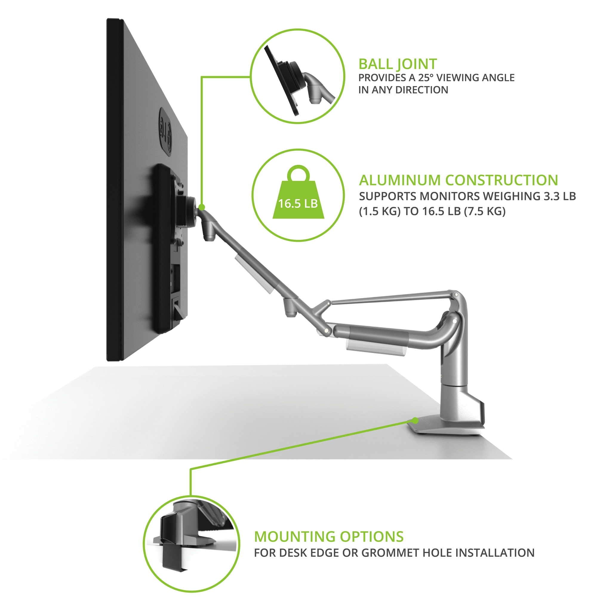 Kanto Dms1000S Desktop Mount For 17 Inch To 32 Inch Displays | Silver