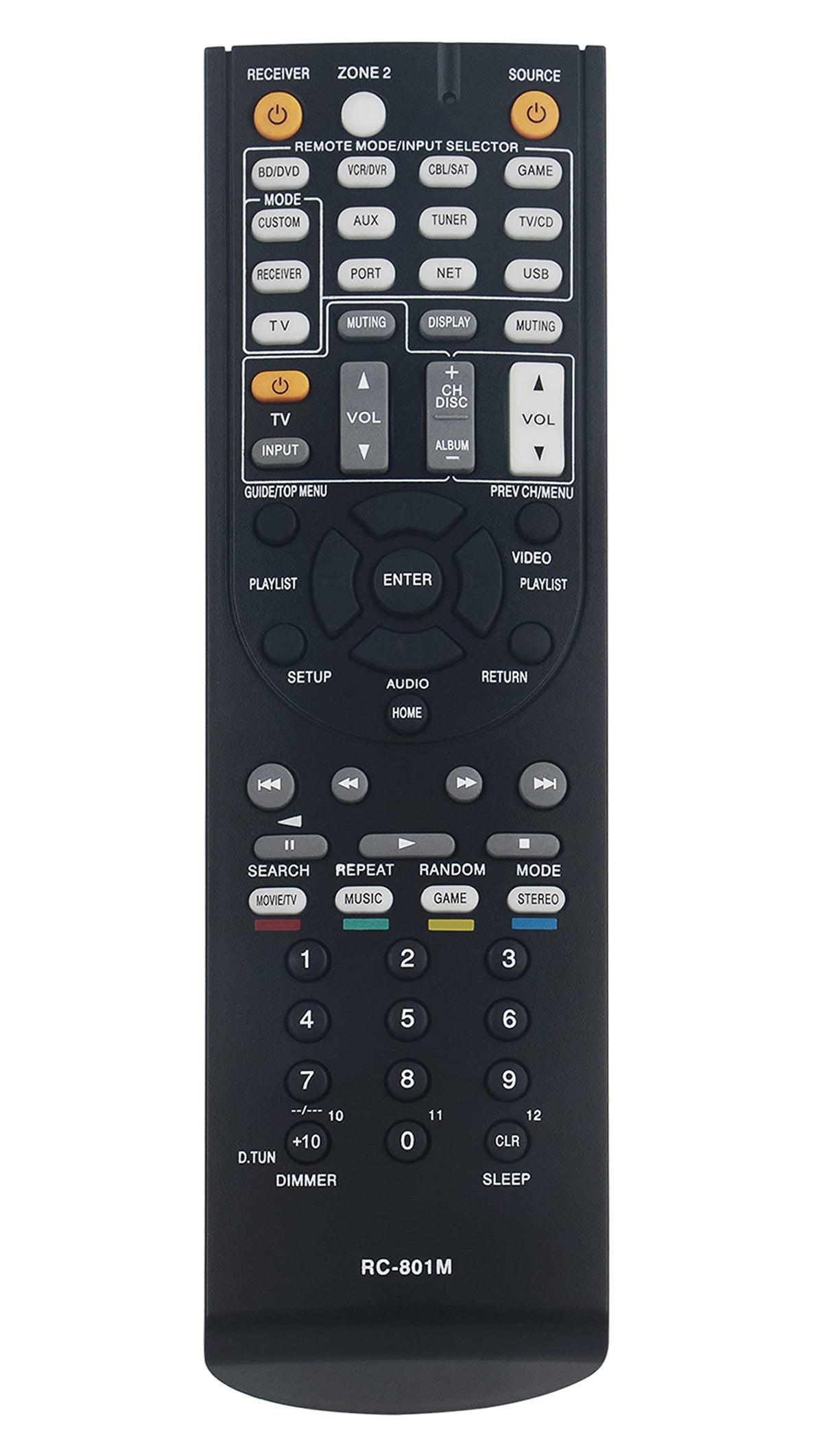 RC-801M Replaced Remote fit for Onkyo AV Receiver HT-R690 TX-NR509 HT-R648 HT-R990 HT-S7400 HT-S8400 HT-S9400 HT-S9400THX HT-RC360