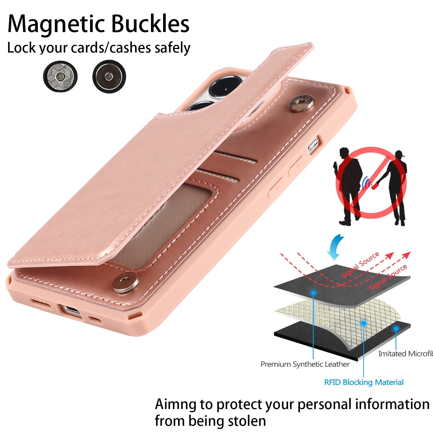 Cavor For Iphone 13 Pro Max Case With Card Holder,Iphone 13 Pro Max Wallet Case For Women Men,Phone Case Iphone 13 Pro Max Case