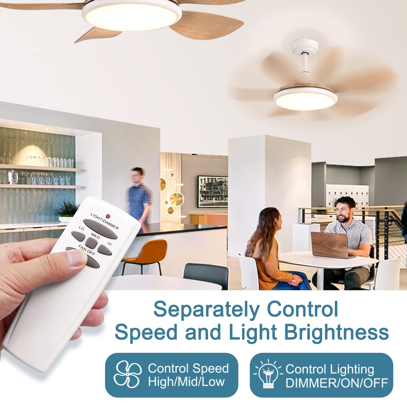 Universal Ceiling Fan Remote Control Kit Dimmable, Replacement For Hampton Bay,Hunter, Honeywell, Westinghouse Fan 28R Fan Hd Ch