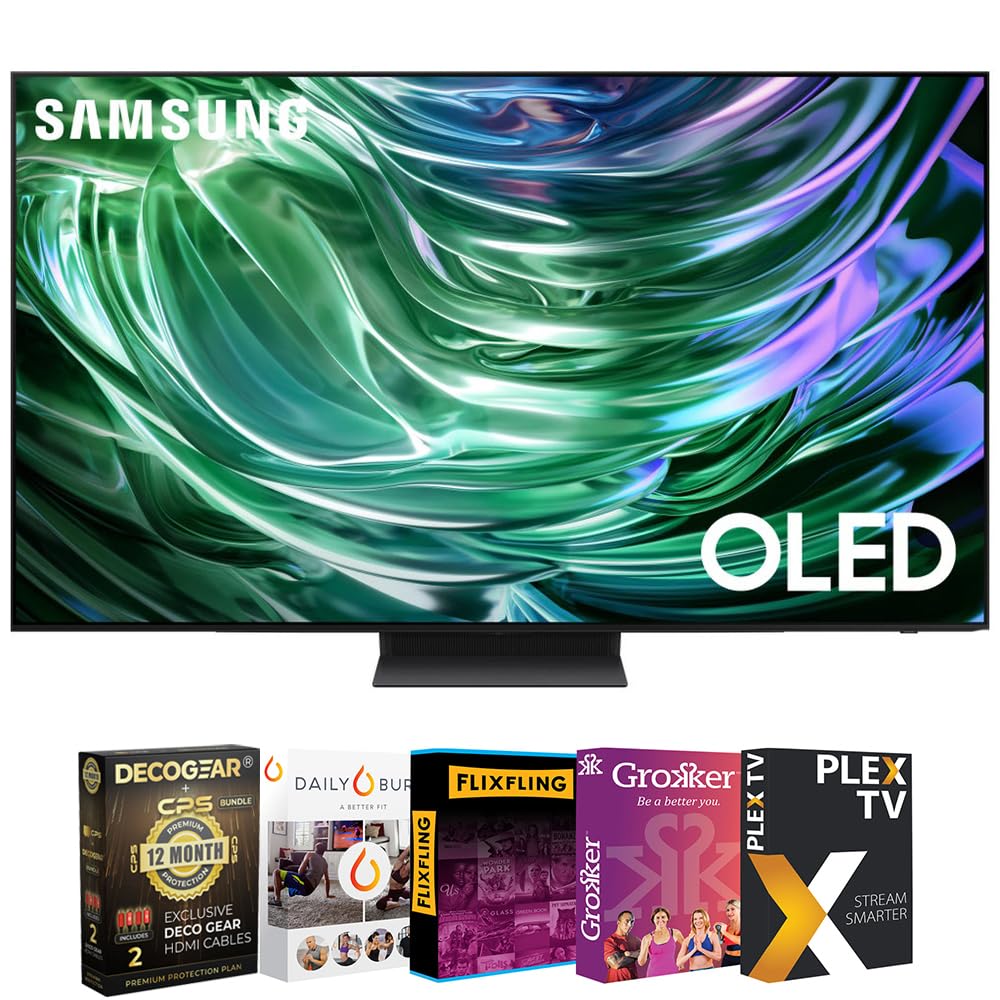 Samsung Qn65S90Dafxza 65 Inch Oled 4K Smart Tv 2024 Bundle With Movie Streaming + Deco Gear 4K Hdmi 2.0 Cable X2 & Cps Exclusive