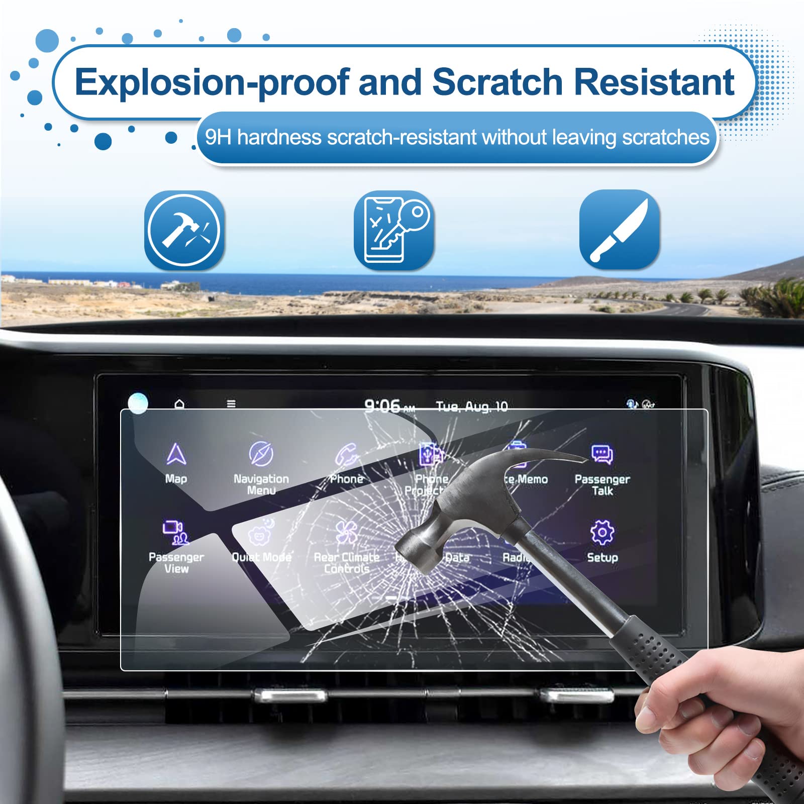 Coleya (Updated) 2022 2023 2024 Carnival Ka4 Screen Protector For Kia Carnival (Ex/Sx/Sx Prestige) 12.3 Inch Touch Screen, 9H Te