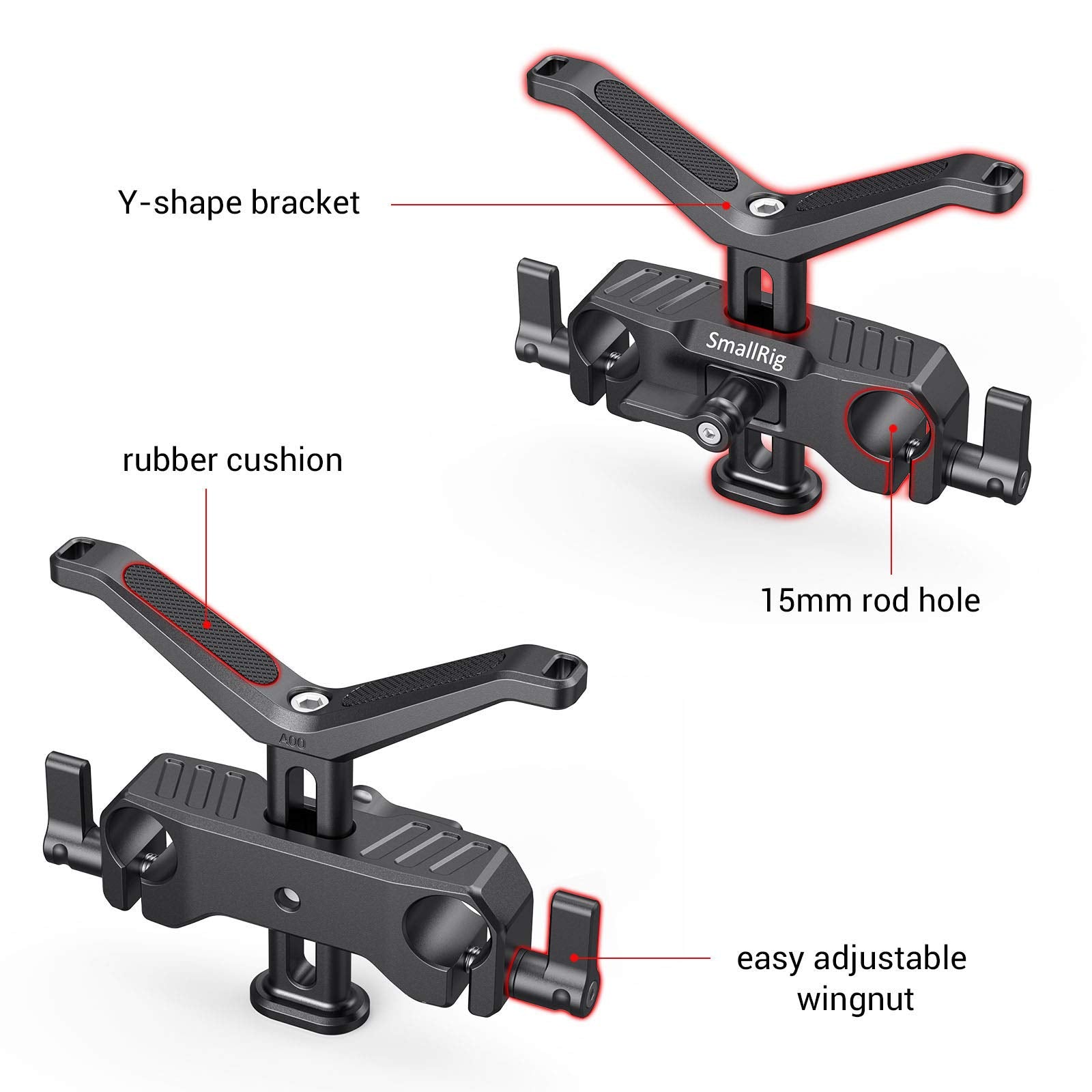 Smallrig 15Mm Long Lens Support Bracket Height Adjustable For Dslr Camera Shoulder Rig (New) - 1087