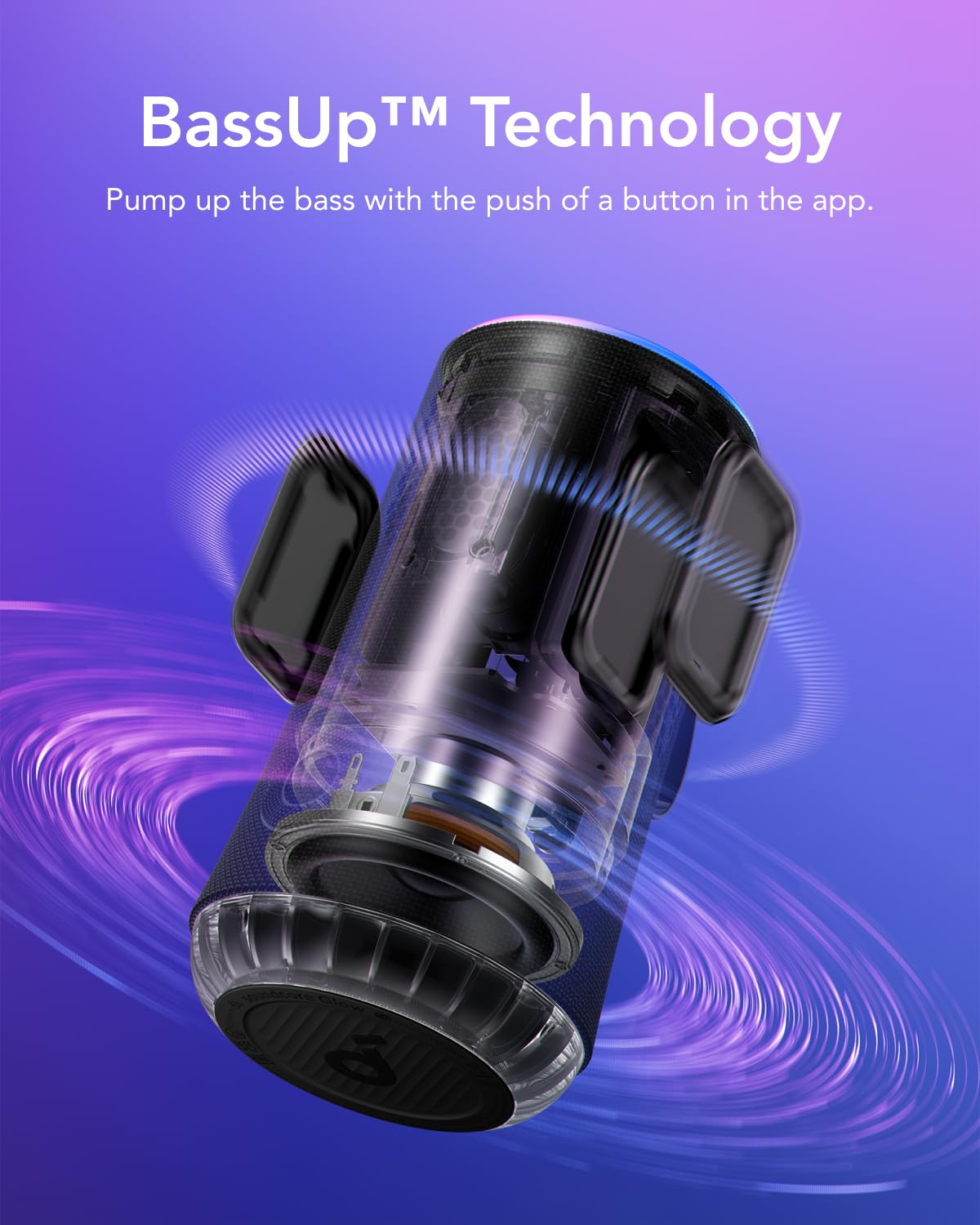 Soundcore Glow Portable Speaker With 30W 360 Sound, Synchronized Radiant Light, 18H Playback, Customizable Eq And Light Show, An