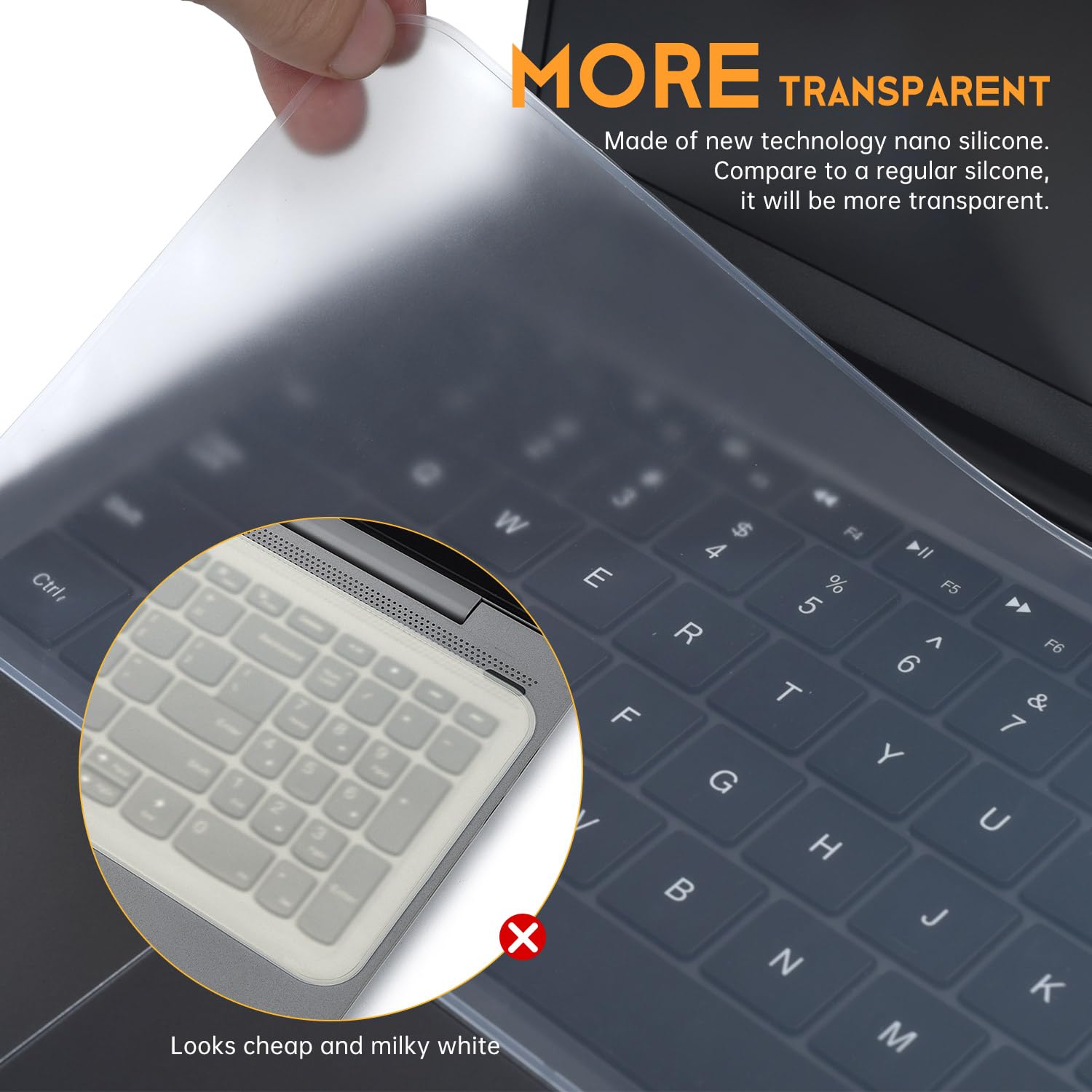 Universal Keyboard Protector Cover Skin For Laptop Notebook 13 14 Inch, Ultra Thin Silicone Waterproof Dustproof Keyboard Protec