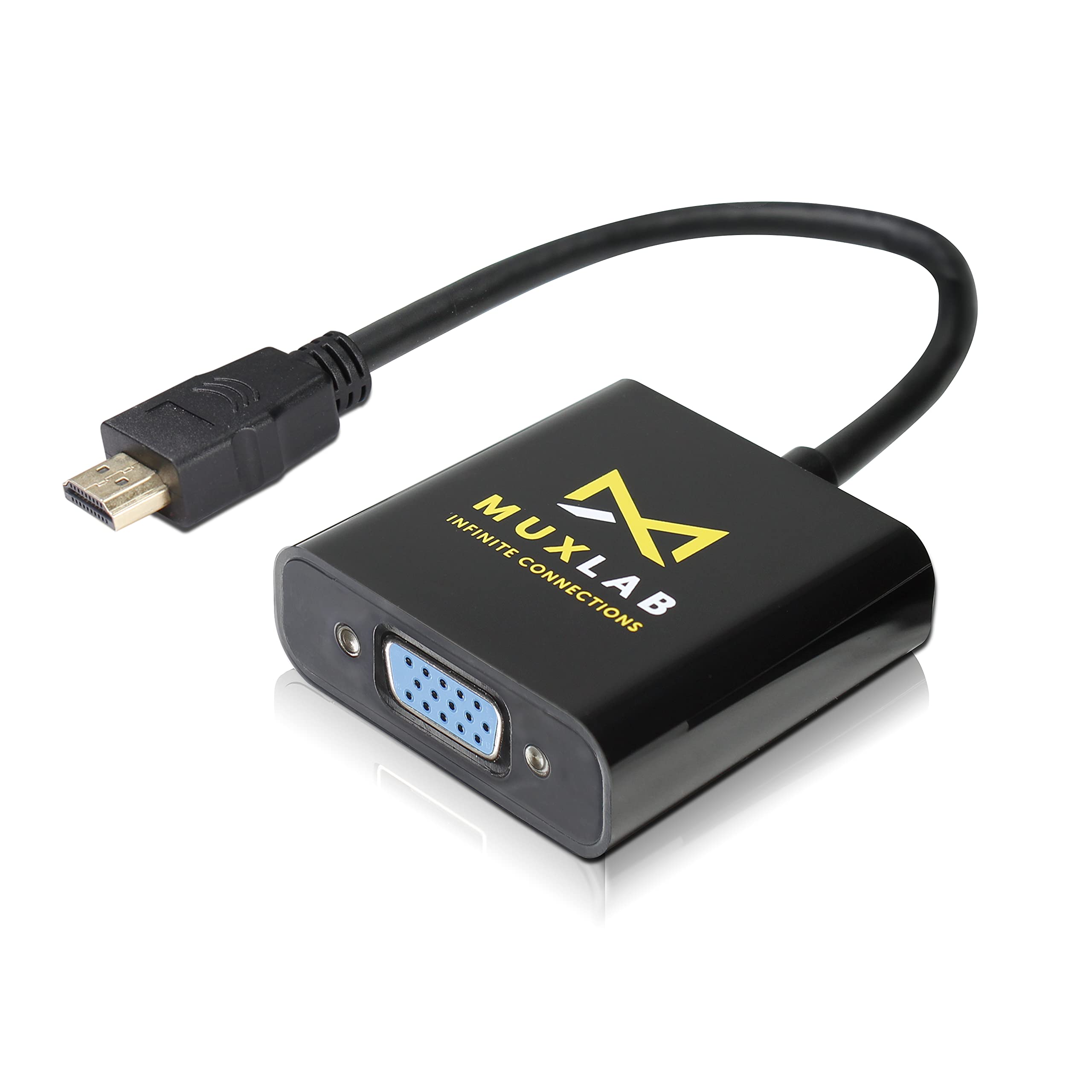 Muxlab Hdmi To Vga Adapter | Male To Female | 1080P Full Hd (1920X1200) | Hdmi 1.3 | Dvi 1.0 | For Pc, Laptop, Media Player, Pro