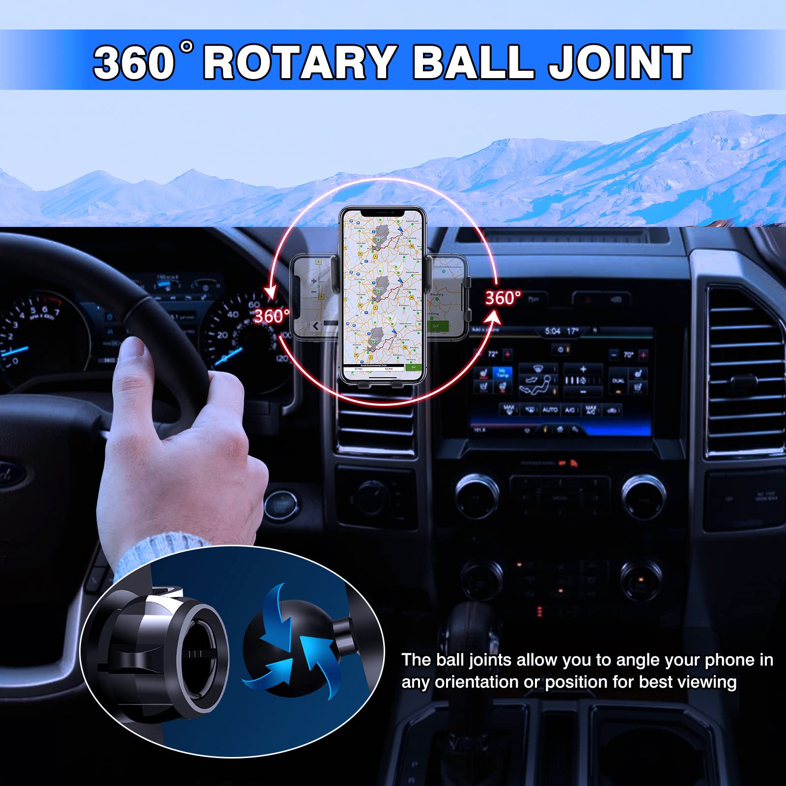 Karltys Car Phone Holder For Ford F 150 2021 2023 Accessories F150 Cell Phone Holder Air Vent Mount For 4 7 Inch Phones Hands Fr