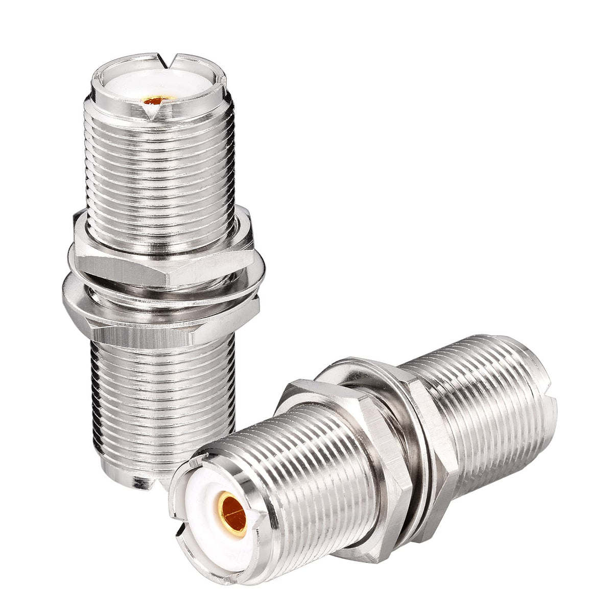 Superbat SO239 Adapter UHF Bulkhead Connector UHF Female to Female Bulkhead Connector, 2pcs