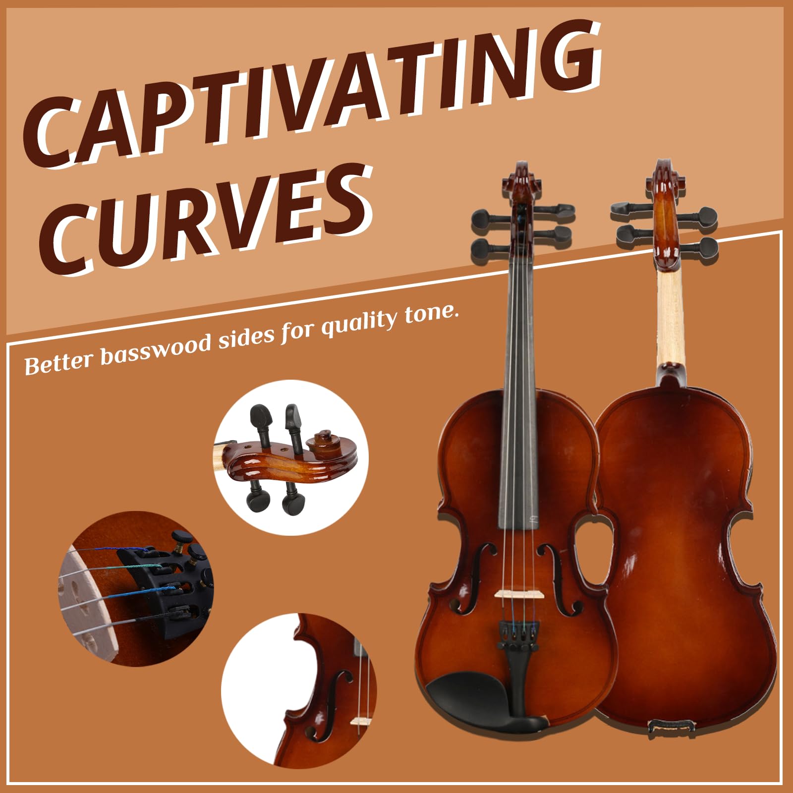 Ktaxon 1/2 Violin For Beginners, Fiddle For Students And Enthusiasts, Acoustic Violin Kit With Case, Bow, Rosin & Manual