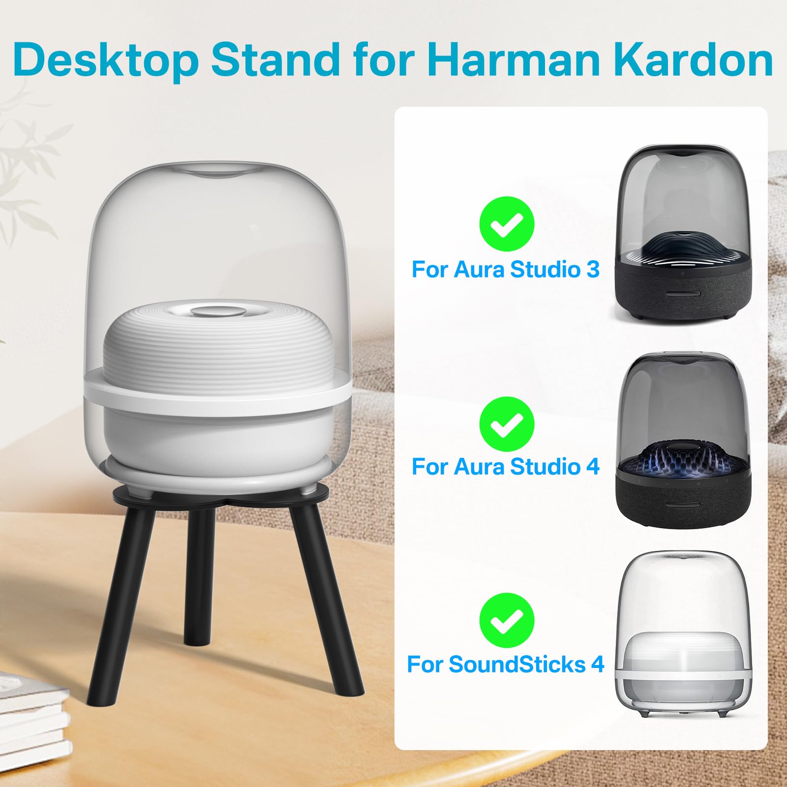 Premium Desktop Speaker Stand For Harman Kardon Aura Studio 3, Aura Studio 4, Soundsticks 4 Bluetooth Speaker Desk Stand   Anti
