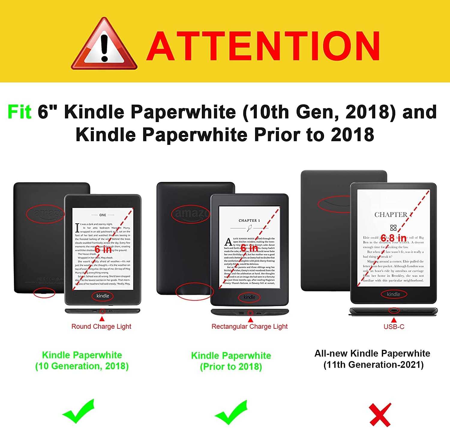 Fintie Folio Case For 6 Kindle Paperwhite (Fits 10Th Generation 2018 And All Paperwhite Generations Prior To 2018) - Book Style