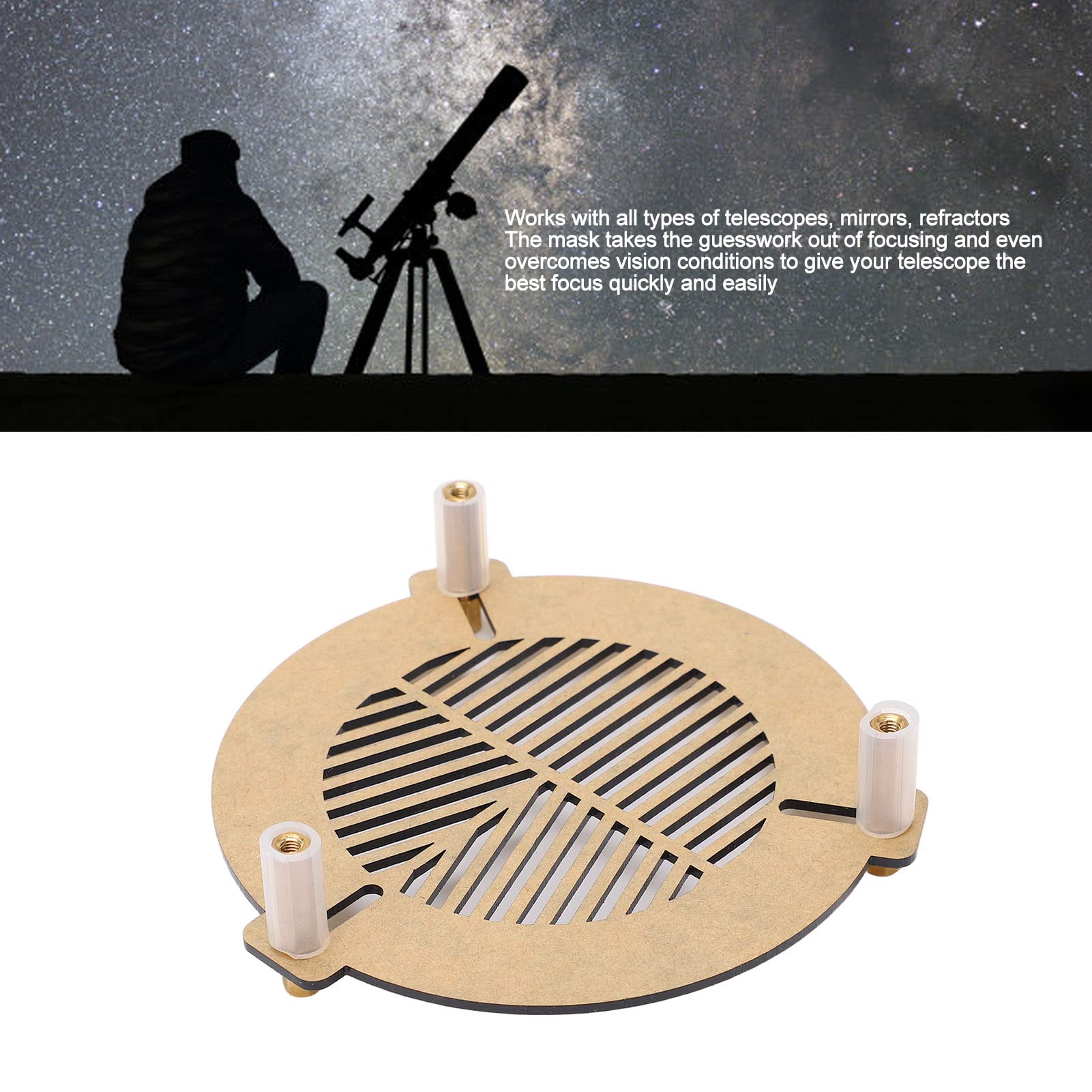 Bahtinov Focus Mask, 2Mm Focusing Mask Acrylic Telescope Focusing Mask Plate, 60 To 90Mm Caliber Fixed Diameter, Telescope Focus