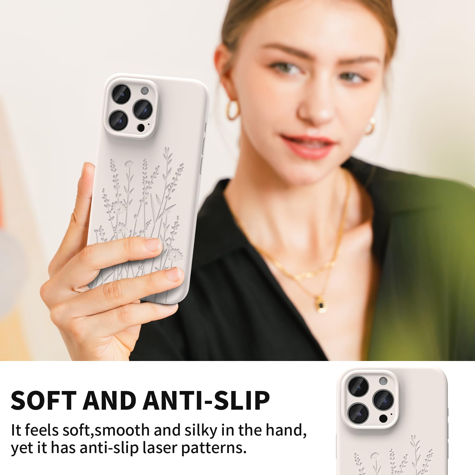 Oaoa Magnetic Case Compatible With Iphone 15 Pro Case 6.1Inch,Soft Liquid Silicone Engraved Case Compatible With Magsafe With Mi