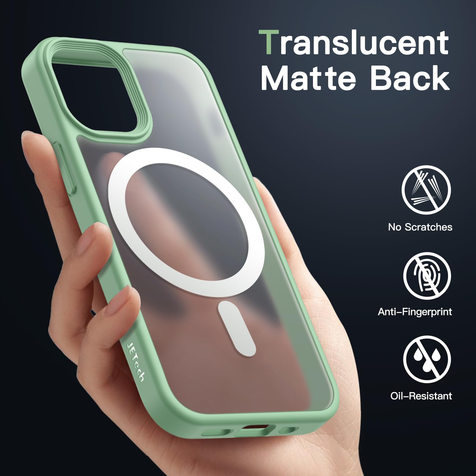 Jetech Magnetic Case For Iphone 12 Mini 5.4 Inch Compatible With Magsafe, Translucent Matte Back Slim Shockproof Phone Cover (Gr