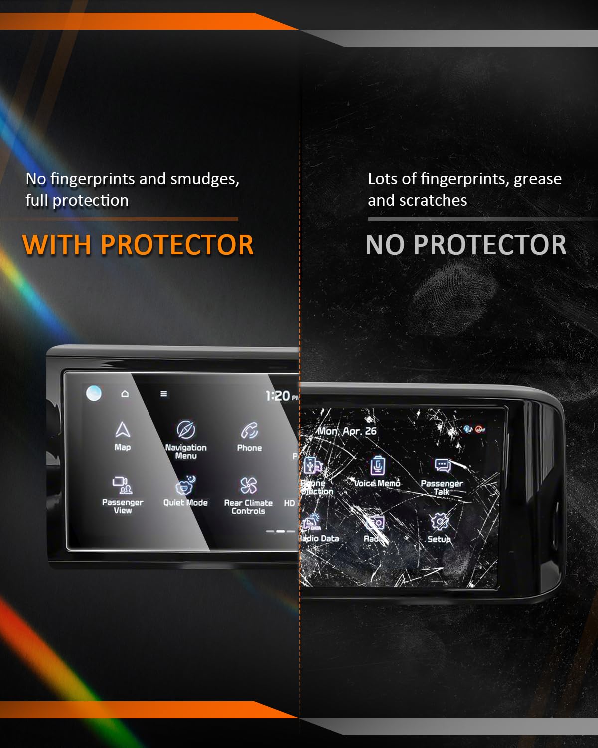 Cdefg Screen Protector For Kia Carnival 2023 2024 Accessories Ex Sx Prestige Touchscreen Display Screen Cover For Carnival 2022 2023 2024 12.3' Tempered Glass